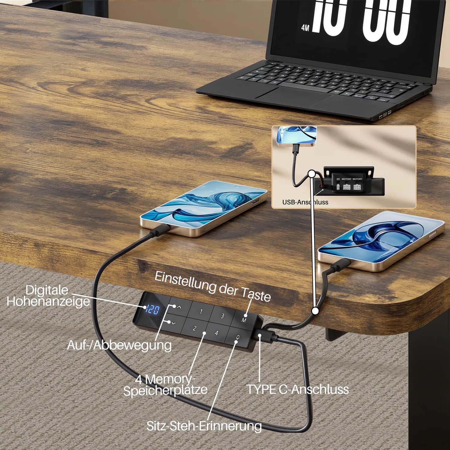 Furniwell Dual Ultra E2 Serie Höhenverstellbares Tischgestell