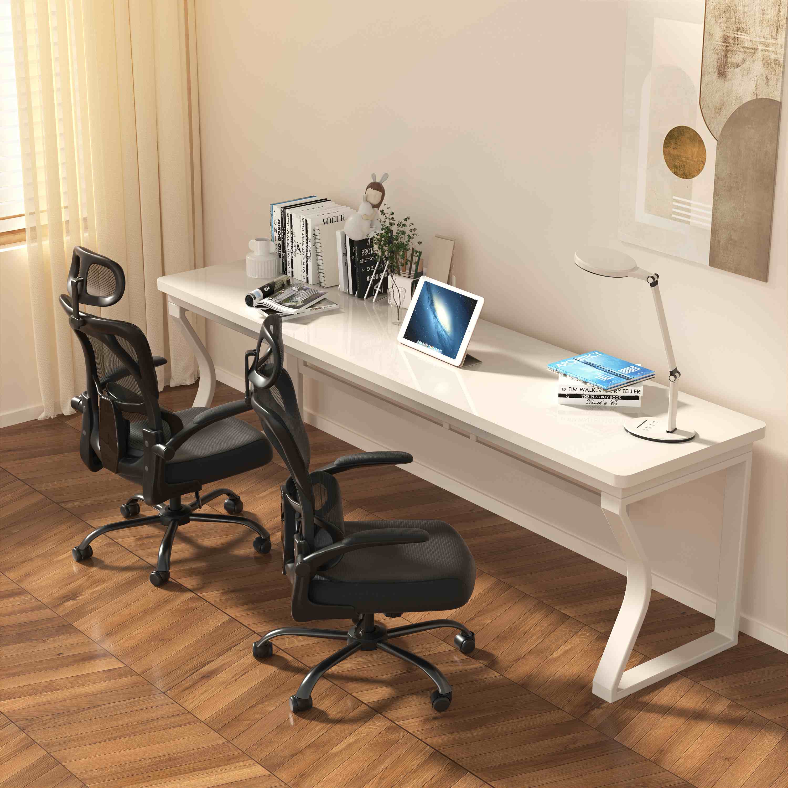 Furniwell Klassischer Ergonomischer Bürostühl mit Verstellbarer hoher Rücken