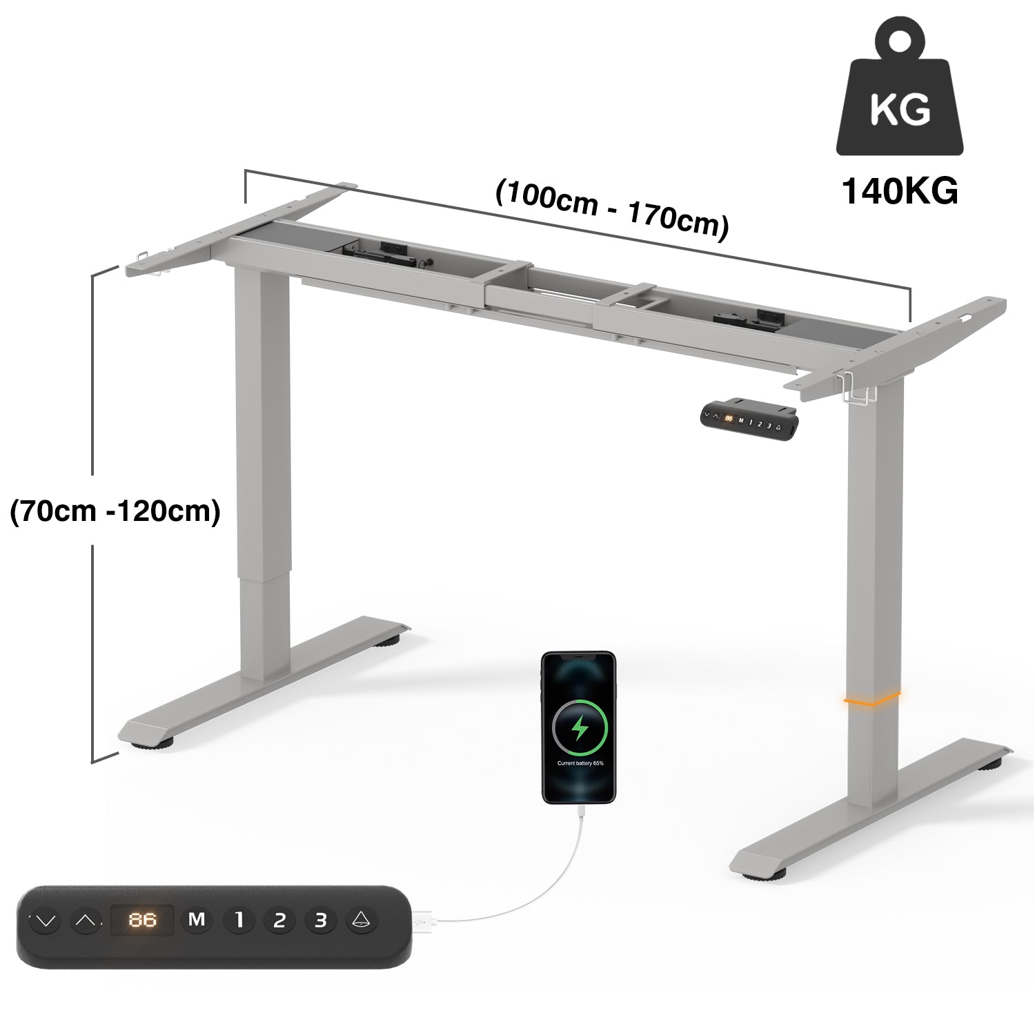 Furniwell Dual Ultra Höhenverstellbares Tischgestell