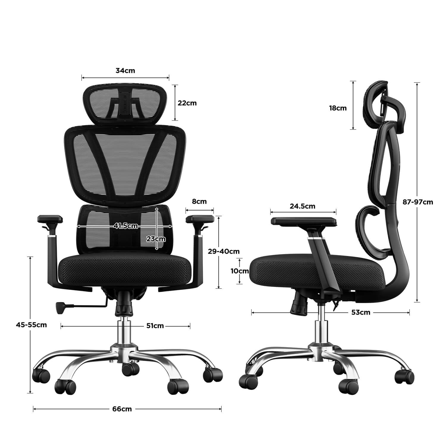 Klassischer Plus Ergonomischer Bürostühl mit Verstellbarer Lendenwirbelstutze