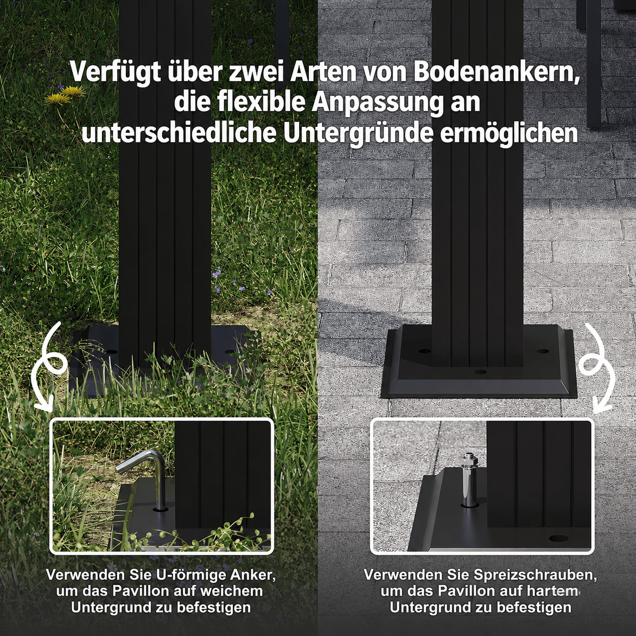 Aluminium-Pergola mit verstellbarem Schiebedach