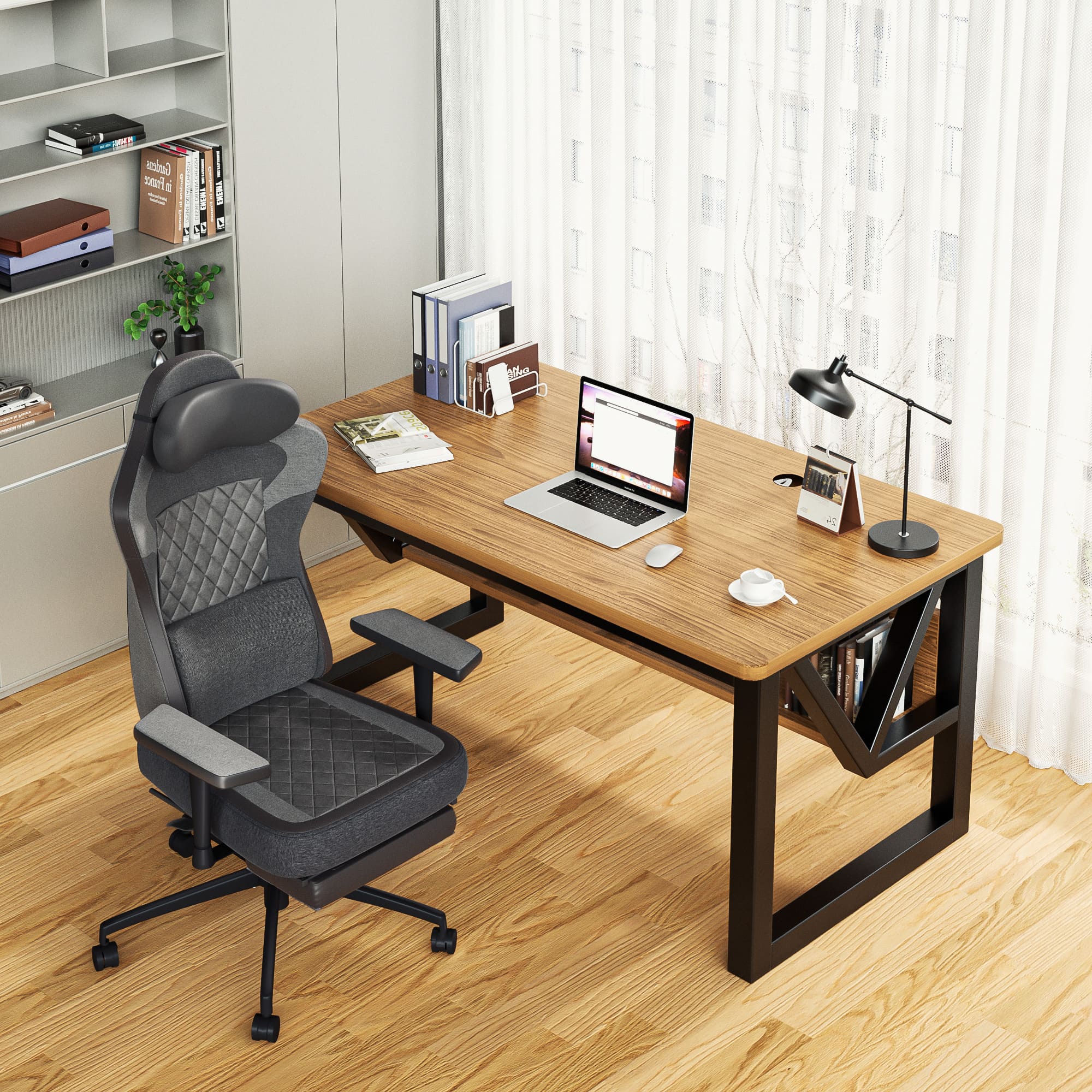 Bürostuhl mit Fußstütze, Ergonomischer Gaming Stuhl