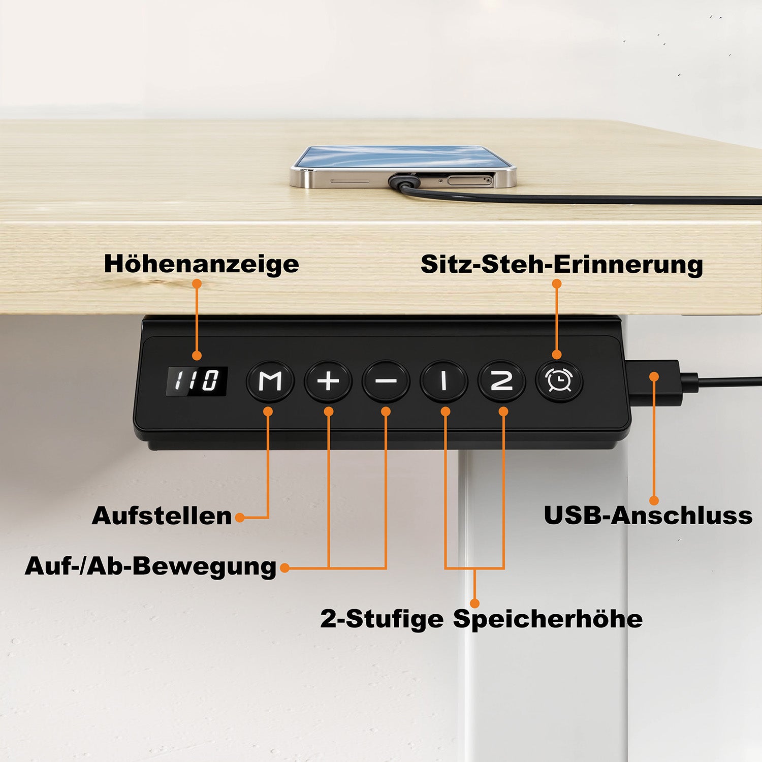 Elite Elektrisch Höhenverstellbarer Schreibtisch mit Entire Board Desktop