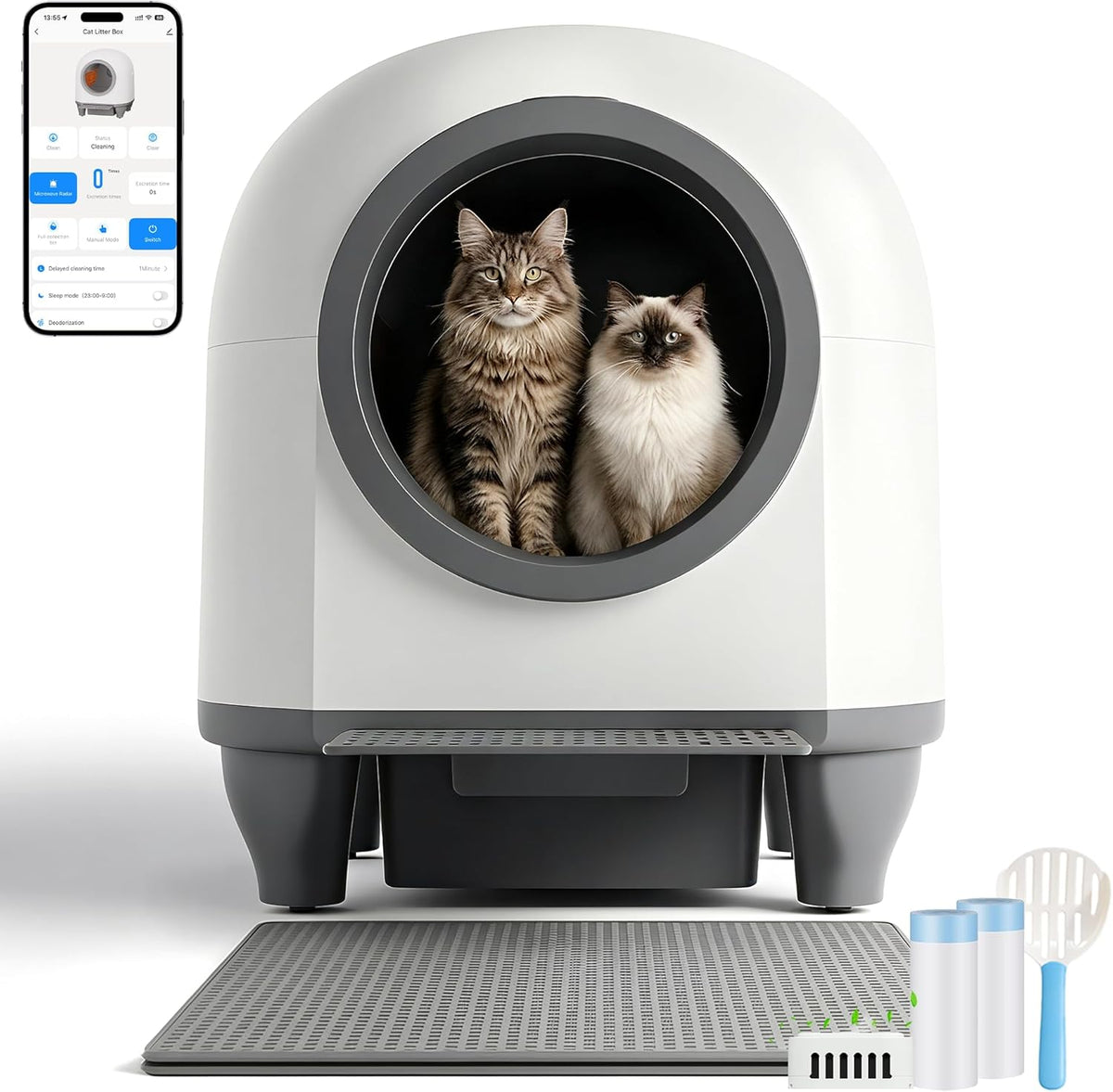 Selbstreinigende Katzentoilette 90L für mehrere Katzen
