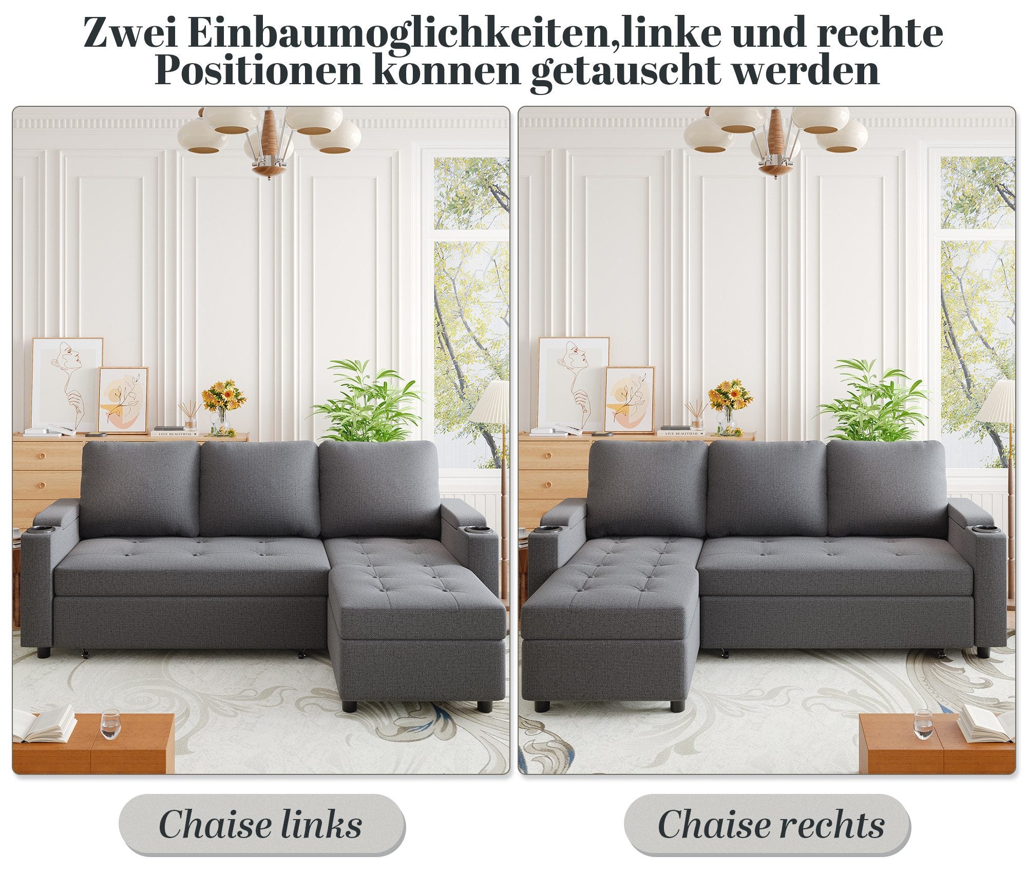 Eck-Schlafsofa mit Schlaffunktion