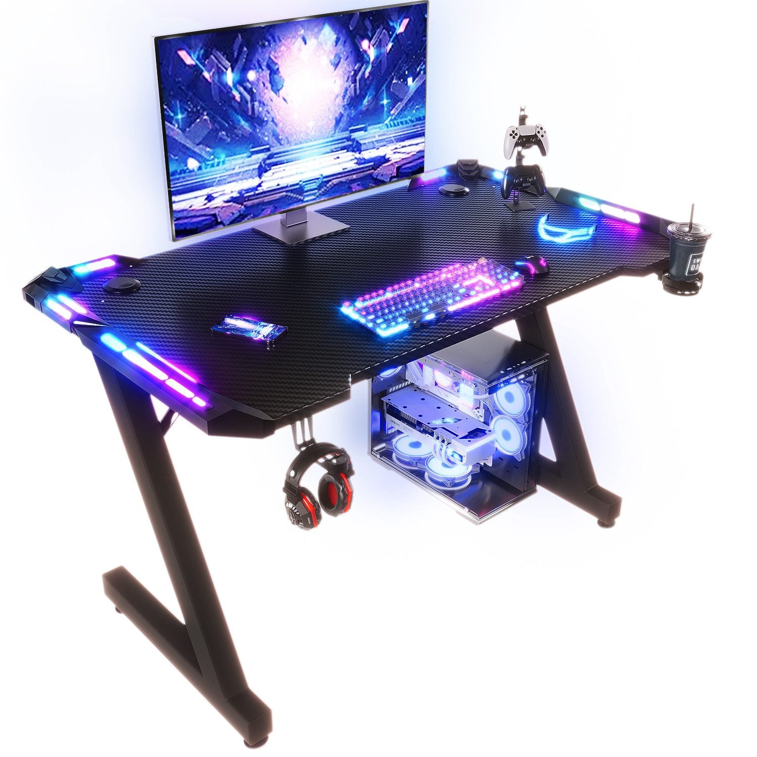 RGB-Gamingtisch mit Z-Gestell