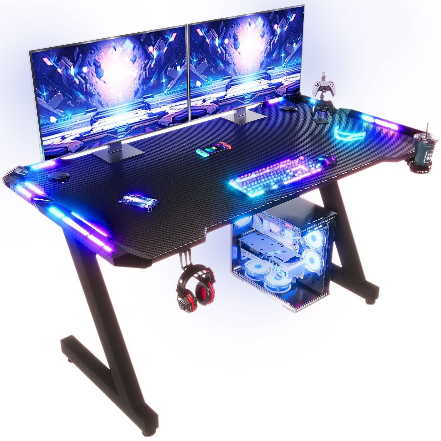 RGB-Gamingtisch mit Z-Gestell