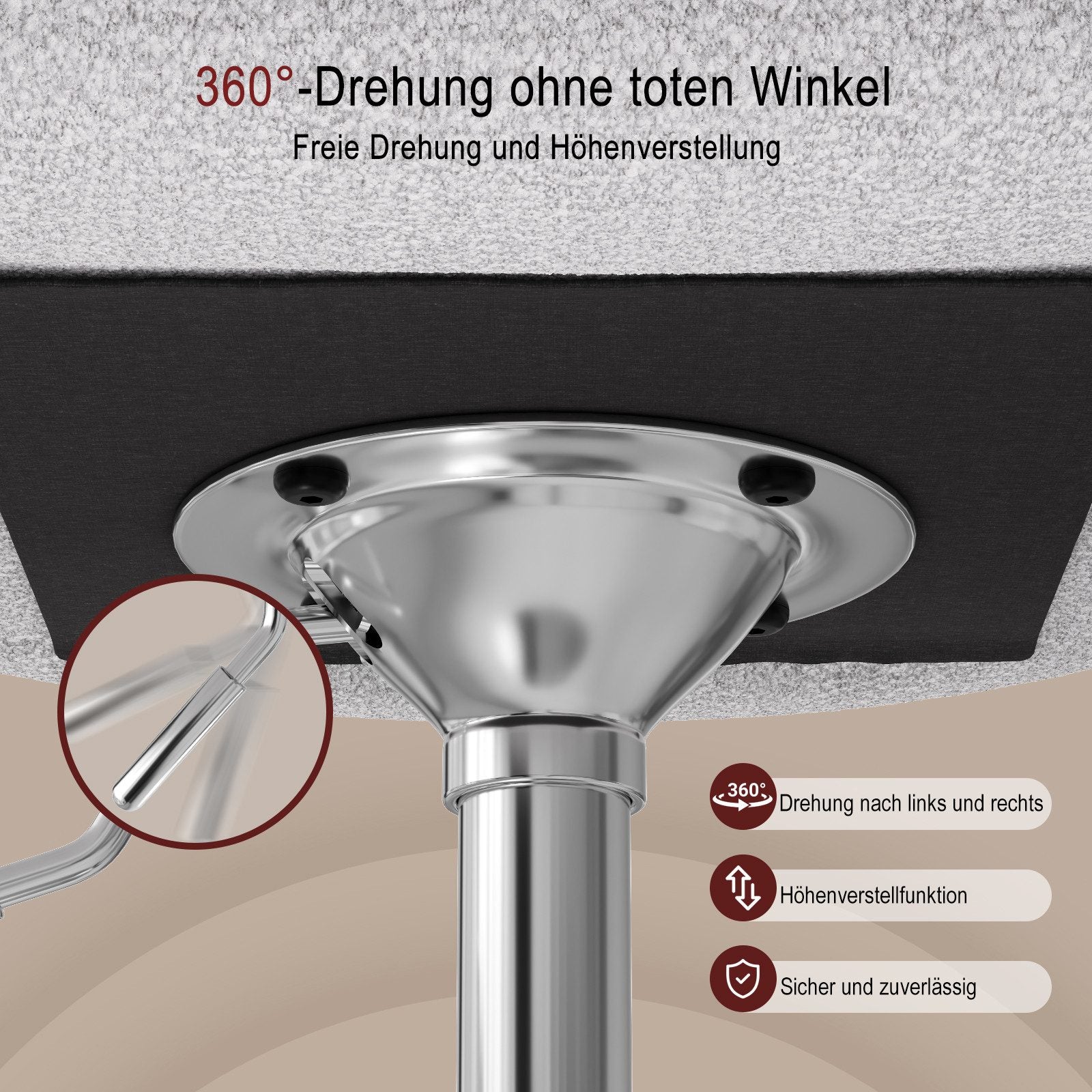 Drehbarer höhenverstellbarer Schminkhocker