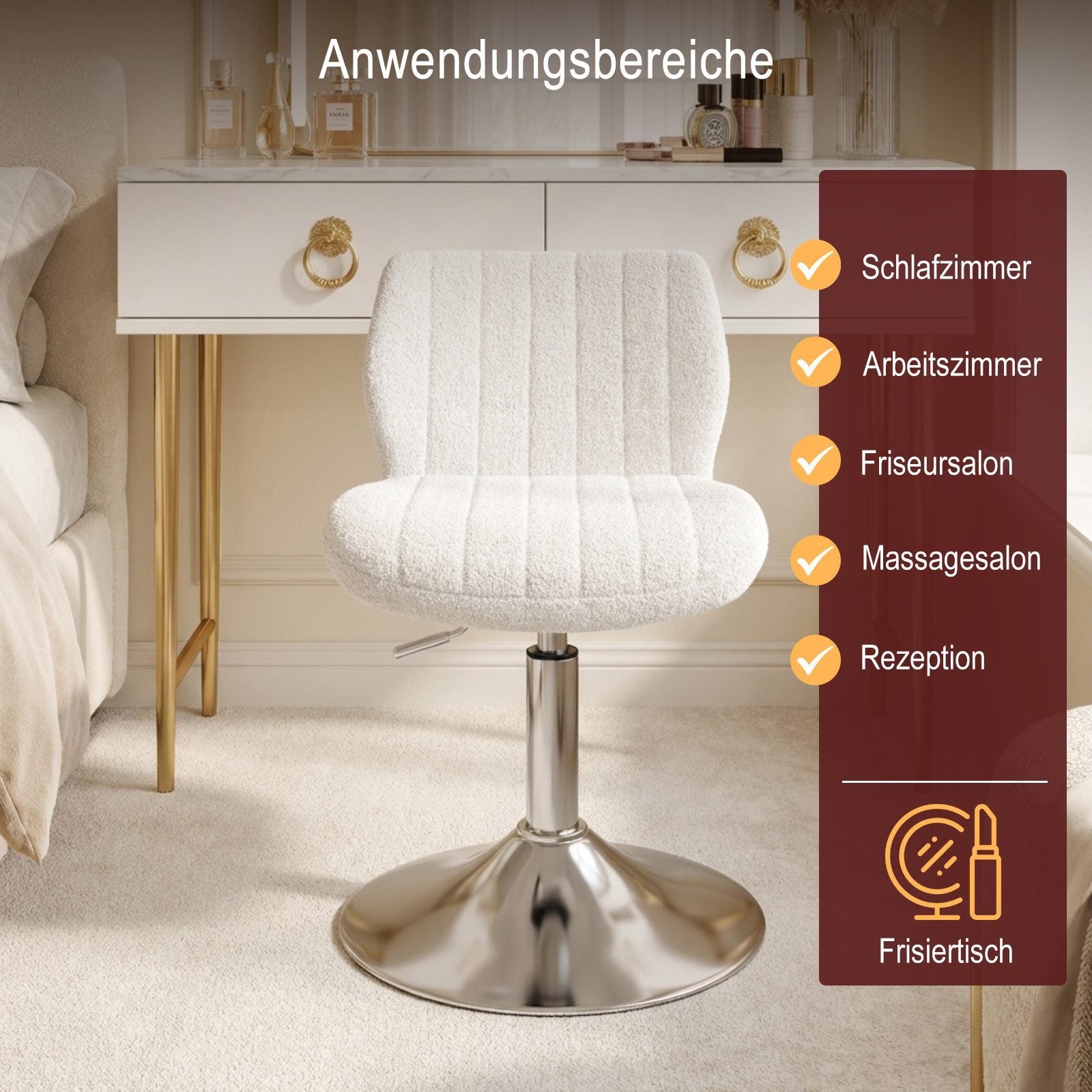 Drehbarer höhenverstellbarer Schminkhocker