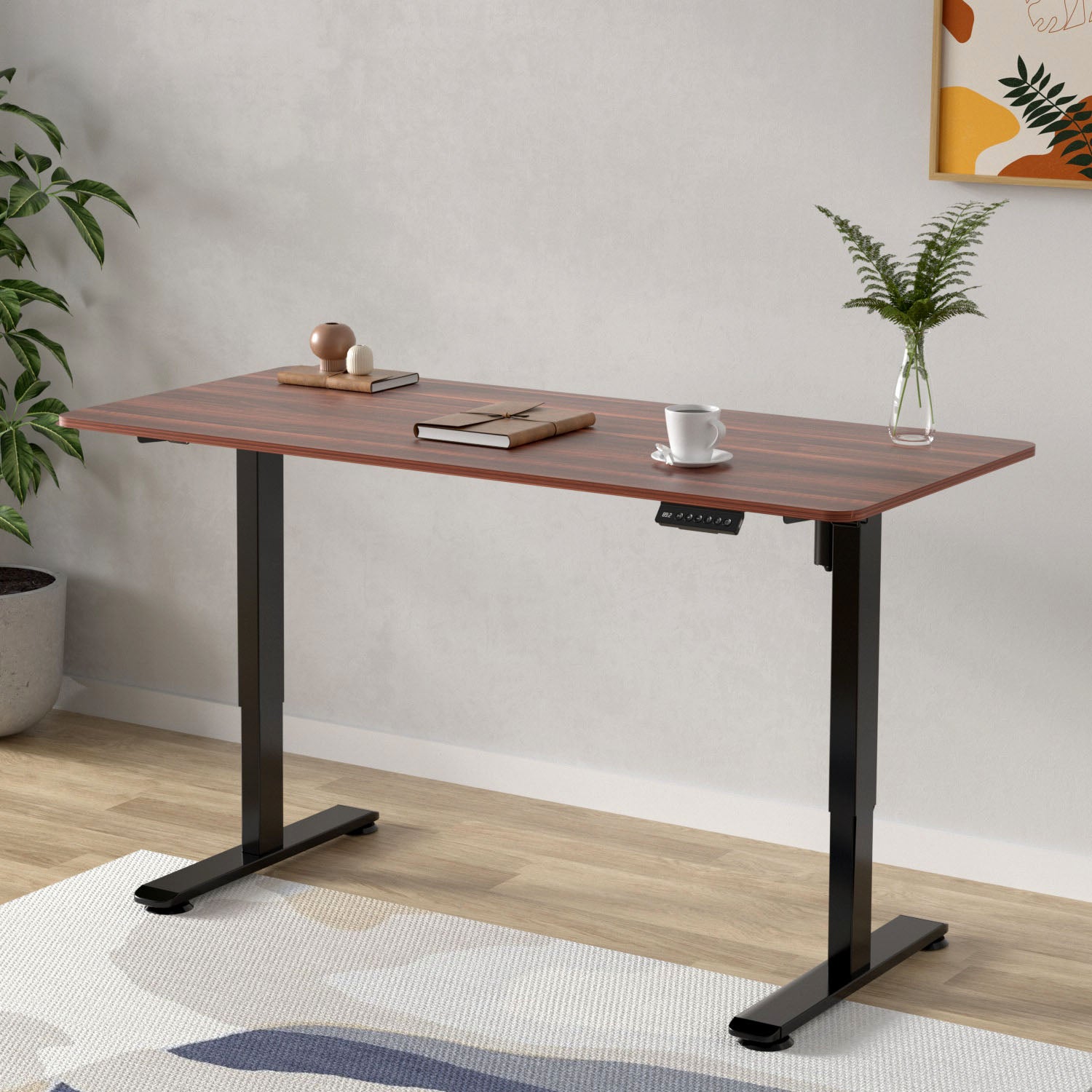 Premium Elektrisch höhenverstellbarer Schreibtisch mit In-einem-Stück gefertigt Tischplatten
