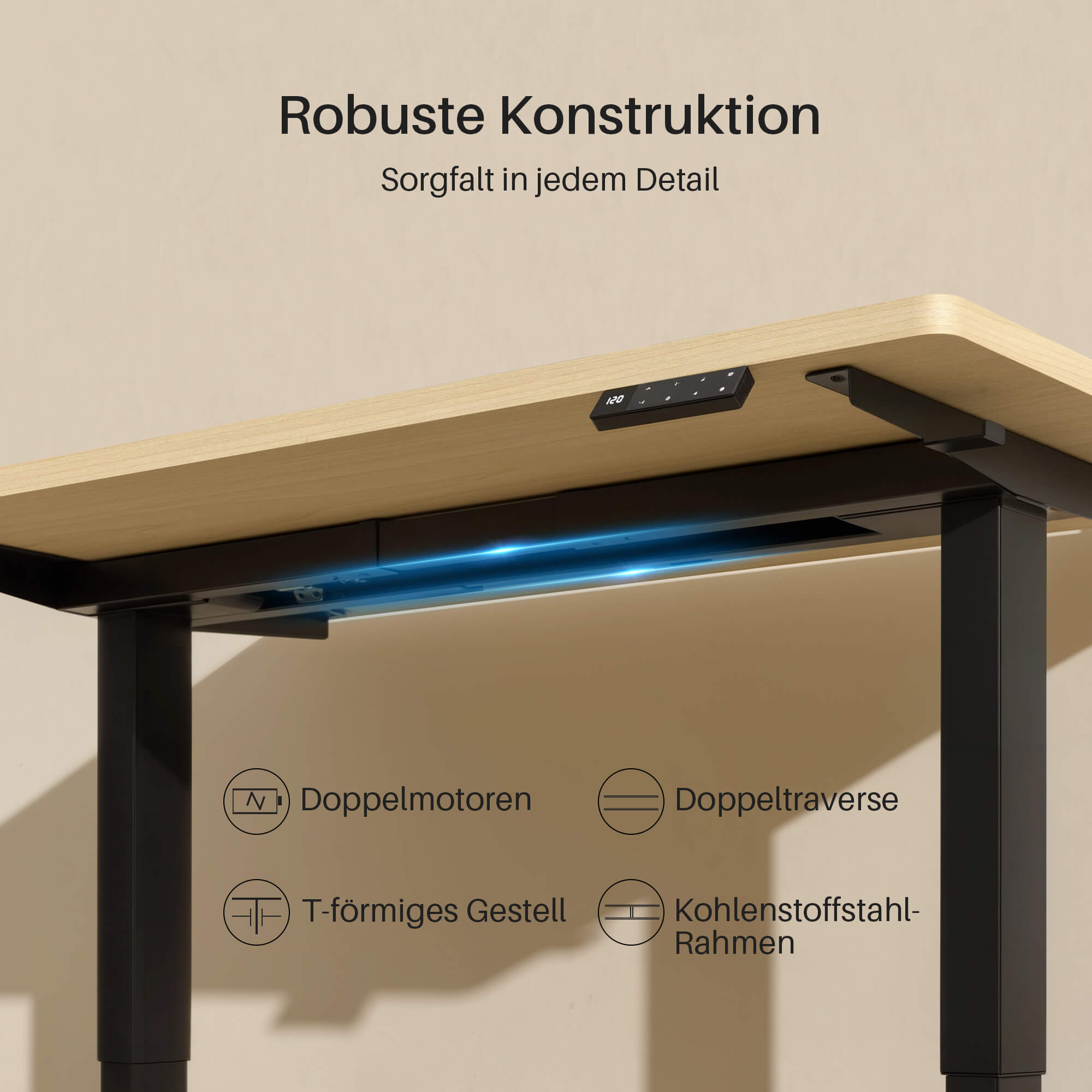 Dual Ultra Tischgestell mit Premium Elektrisch Höhenverstellbarer Schreibtisch