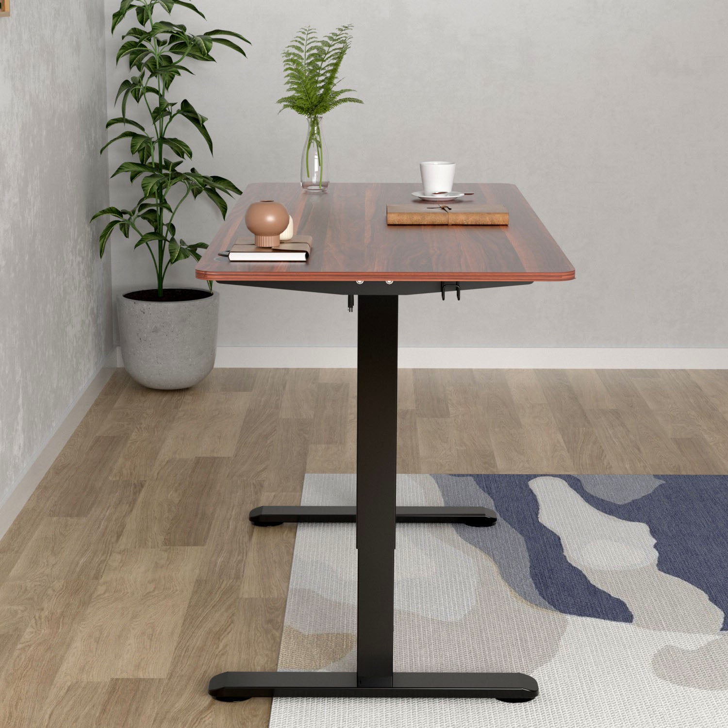 Premium Elektrisch höhenverstellbarer Schreibtisch mit In-einem-Stück gefertigt Tischplatten