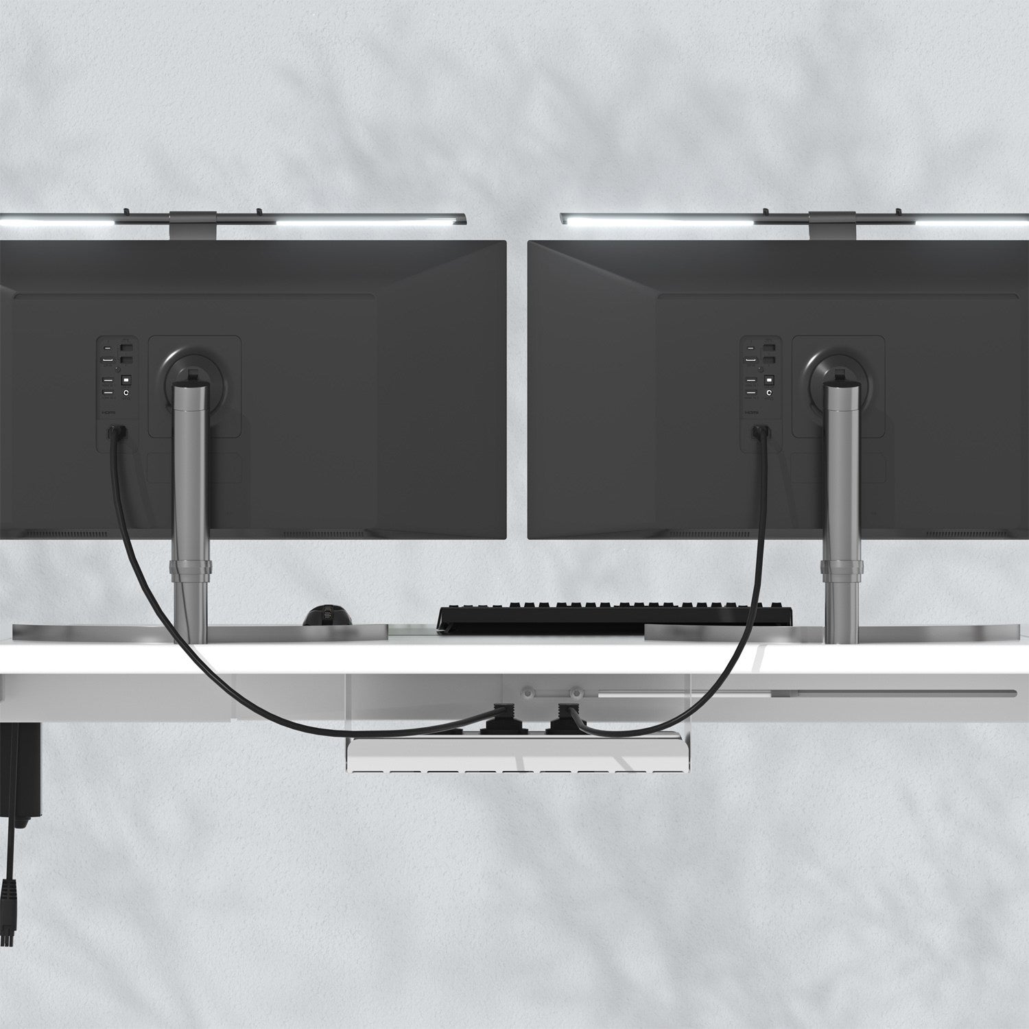 Höhenverstellbarer Schreibtisch mit USB Kabelloses Steckdosen Computertisch