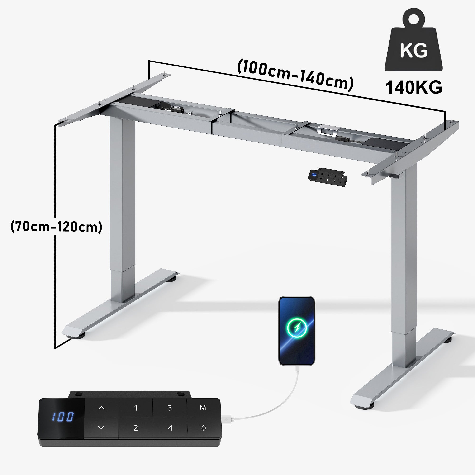 Furniwell Dual Ultra E2 Serie Höhenverstellbares Tischgestell