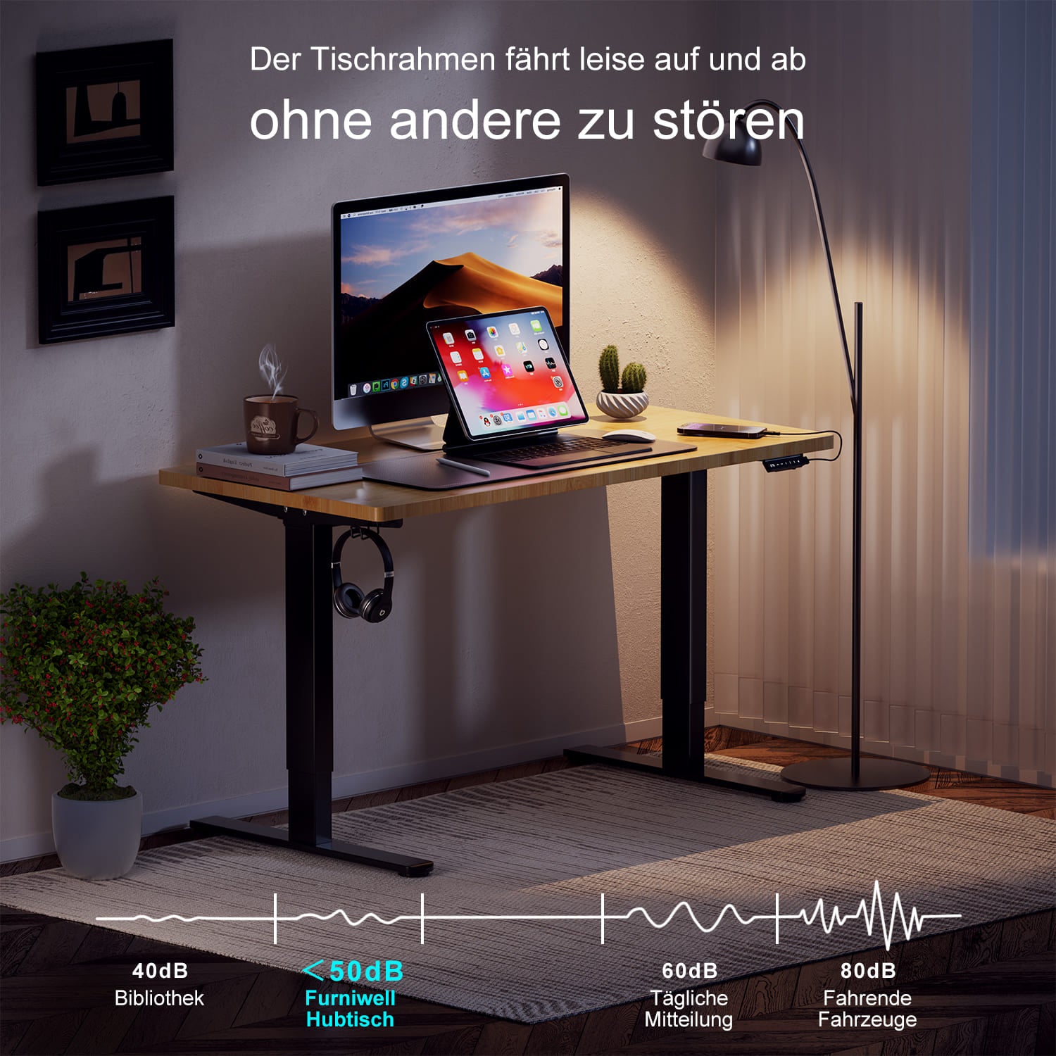 V2 Ultra Elektrisch Höhenverstellbarer Schreibtisch mit Doppelmotor