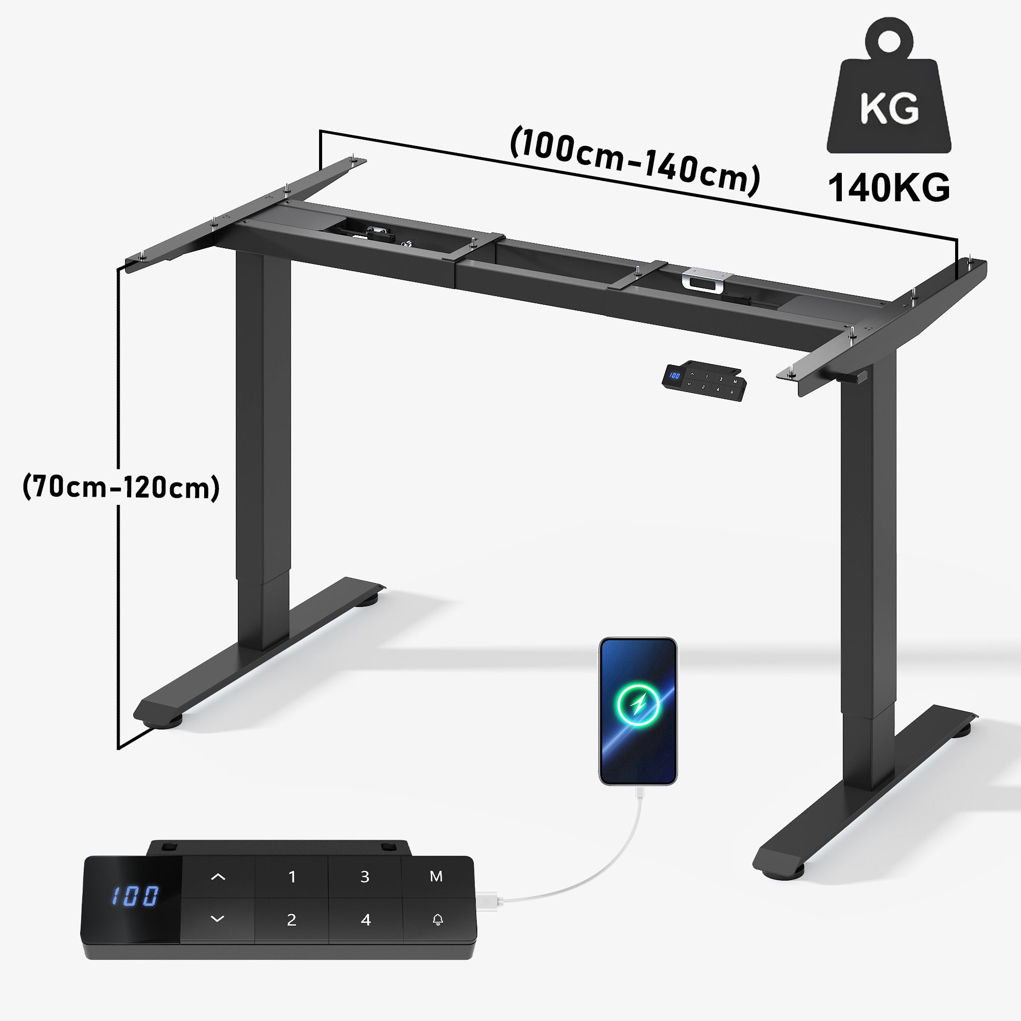Furniwell Dual Ultra E2 Serie Höhenverstellbares Tischgestell