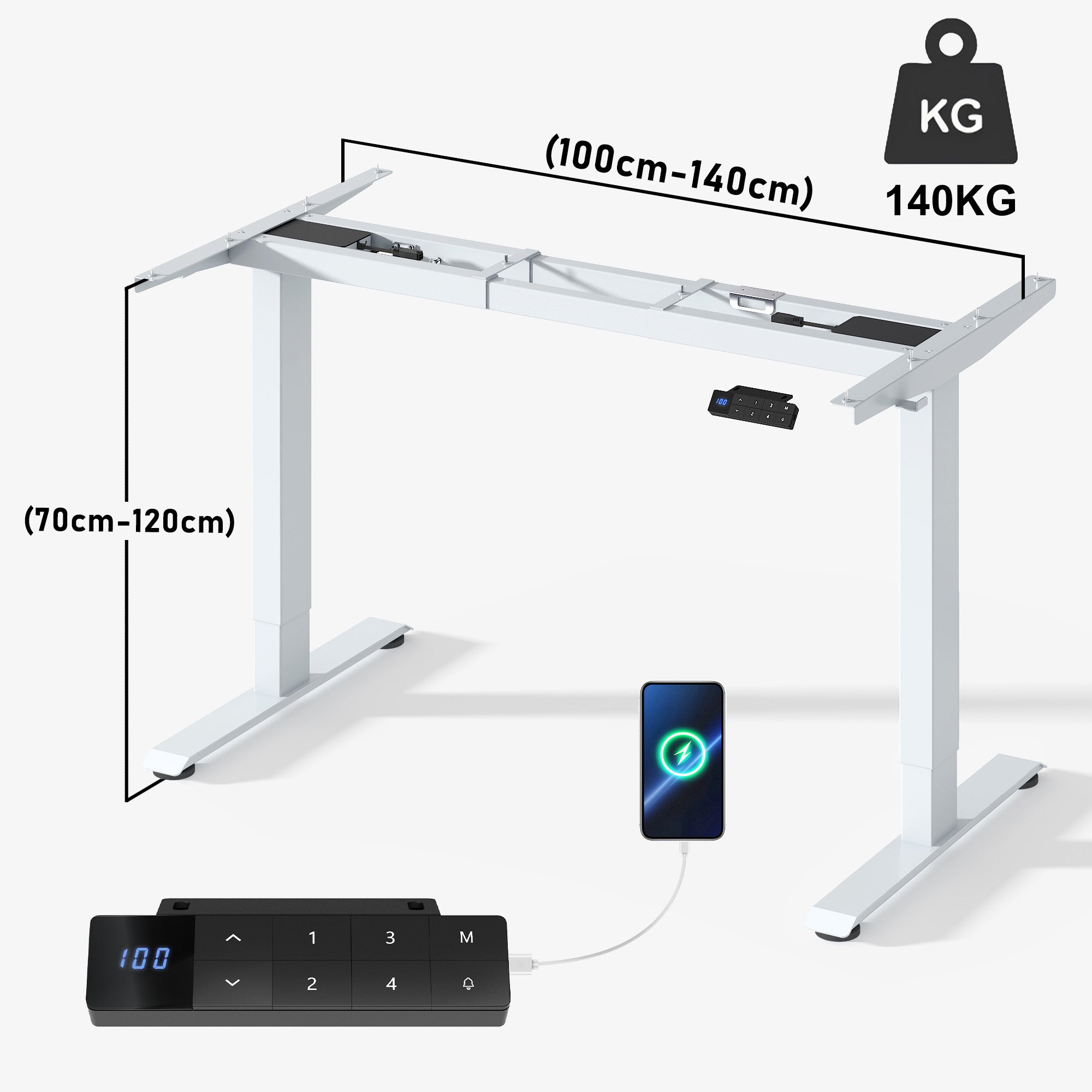 Furniwell Dual Ultra E2 Serie Höhenverstellbares Tischgestell