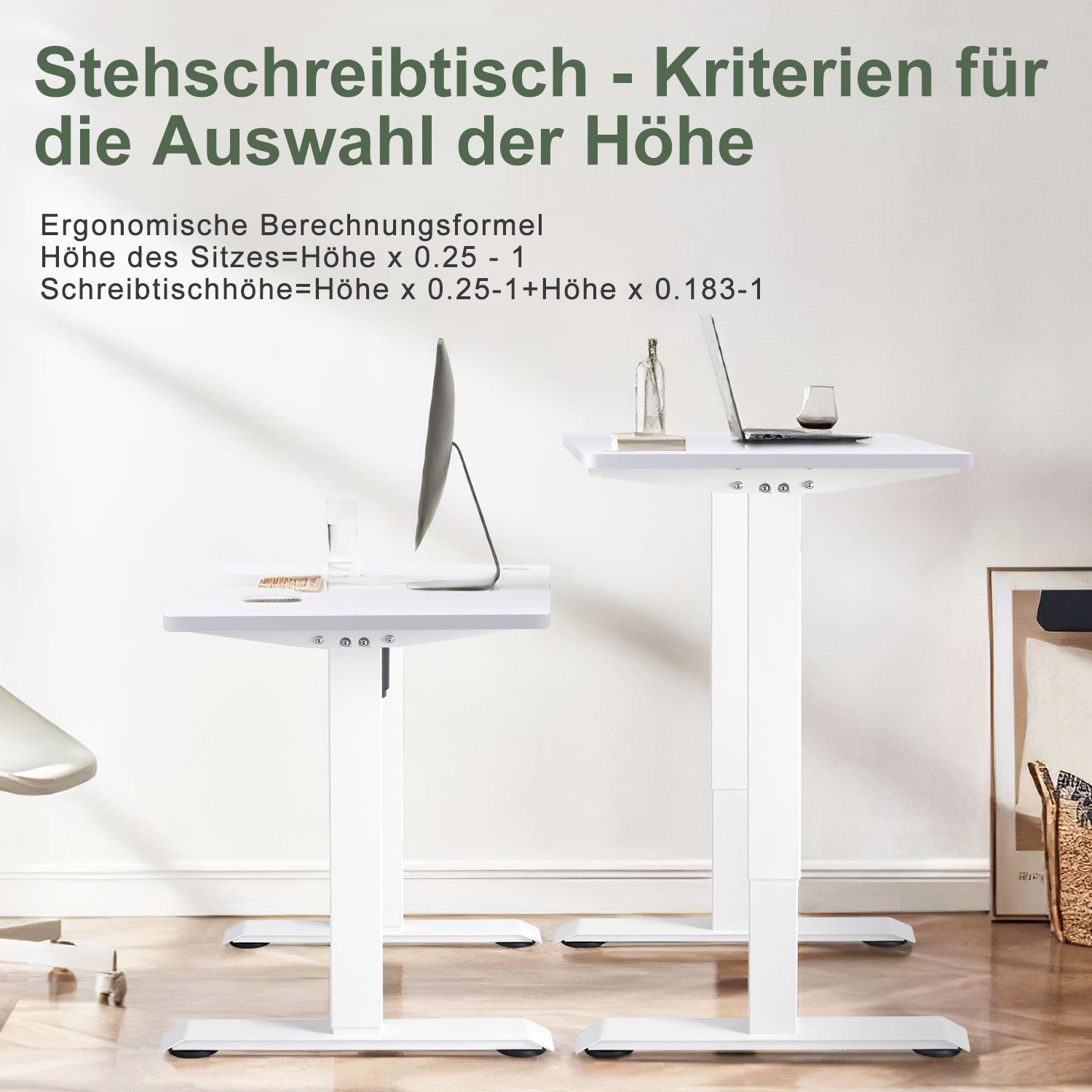 Elektrisch Höhenverstellbarer Schreibtisch 160X80 cm