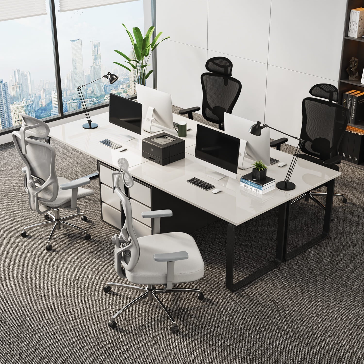 Ergonomischer Bürostuhl mit verstellbarer Kopfstütze Armlehnen