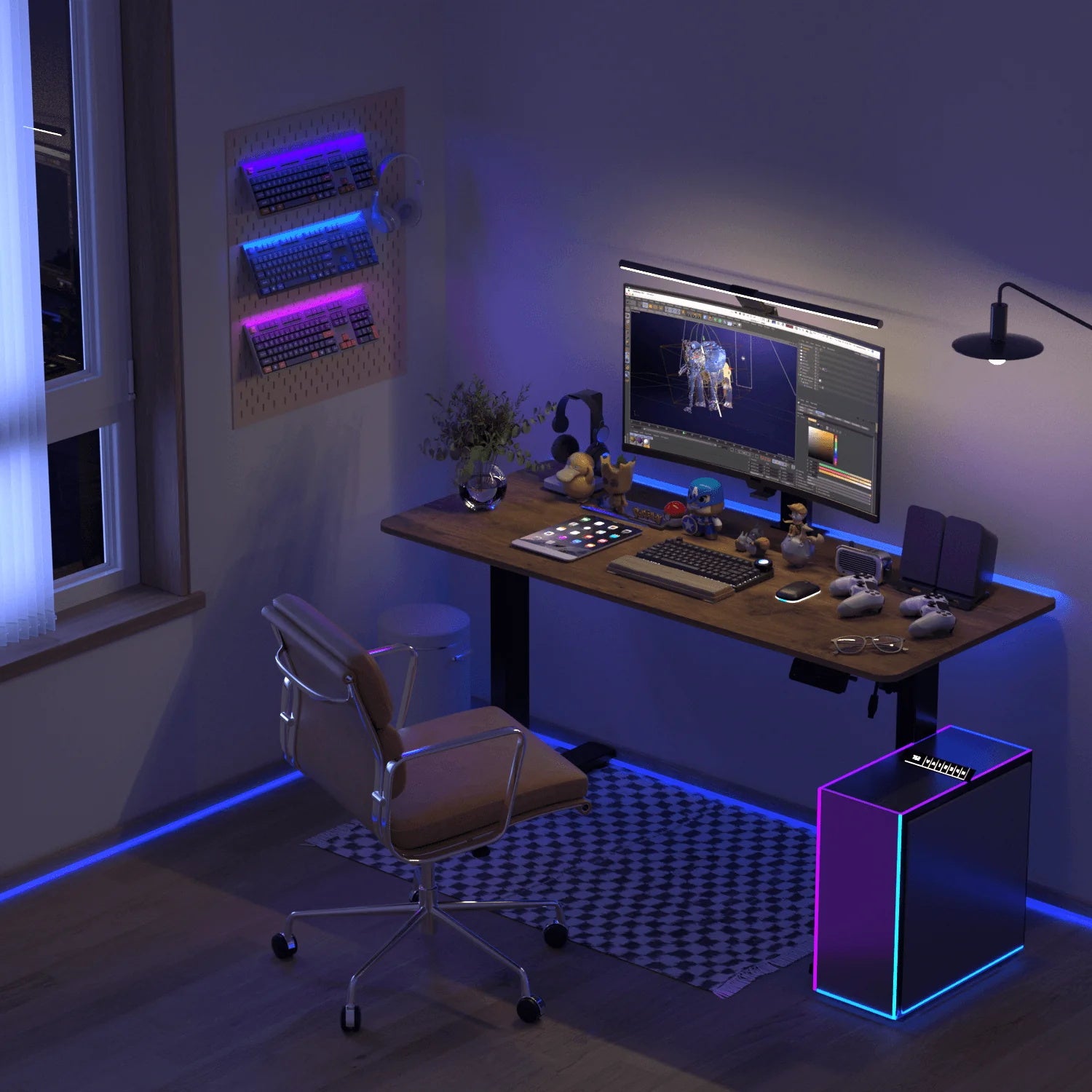 Basic Höhenverstellbarer Schreibtisch mit Entire Board Desktop