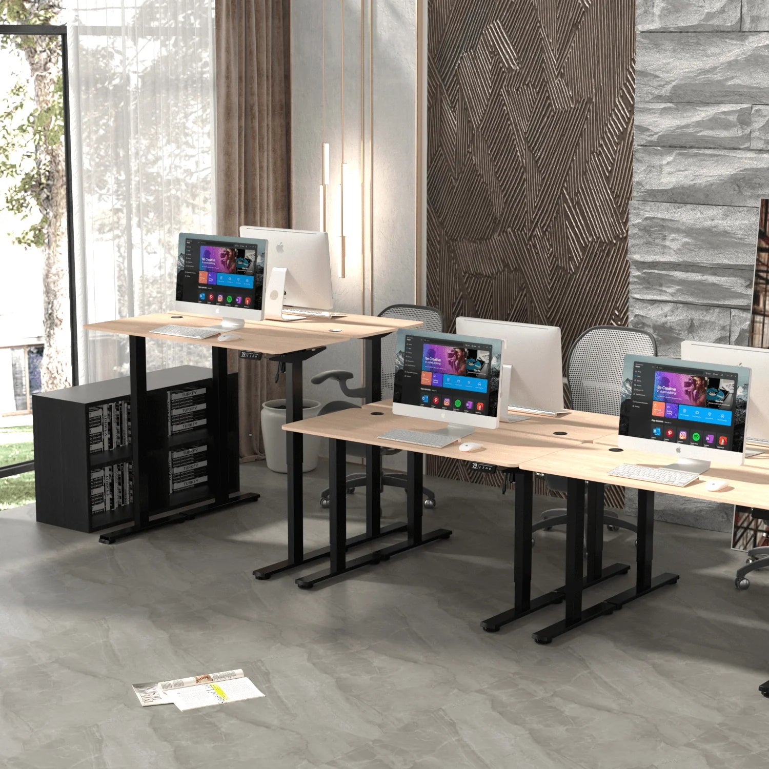 Basic Höhenverstellbarer Schreibtisch mit Entire Board Desktop