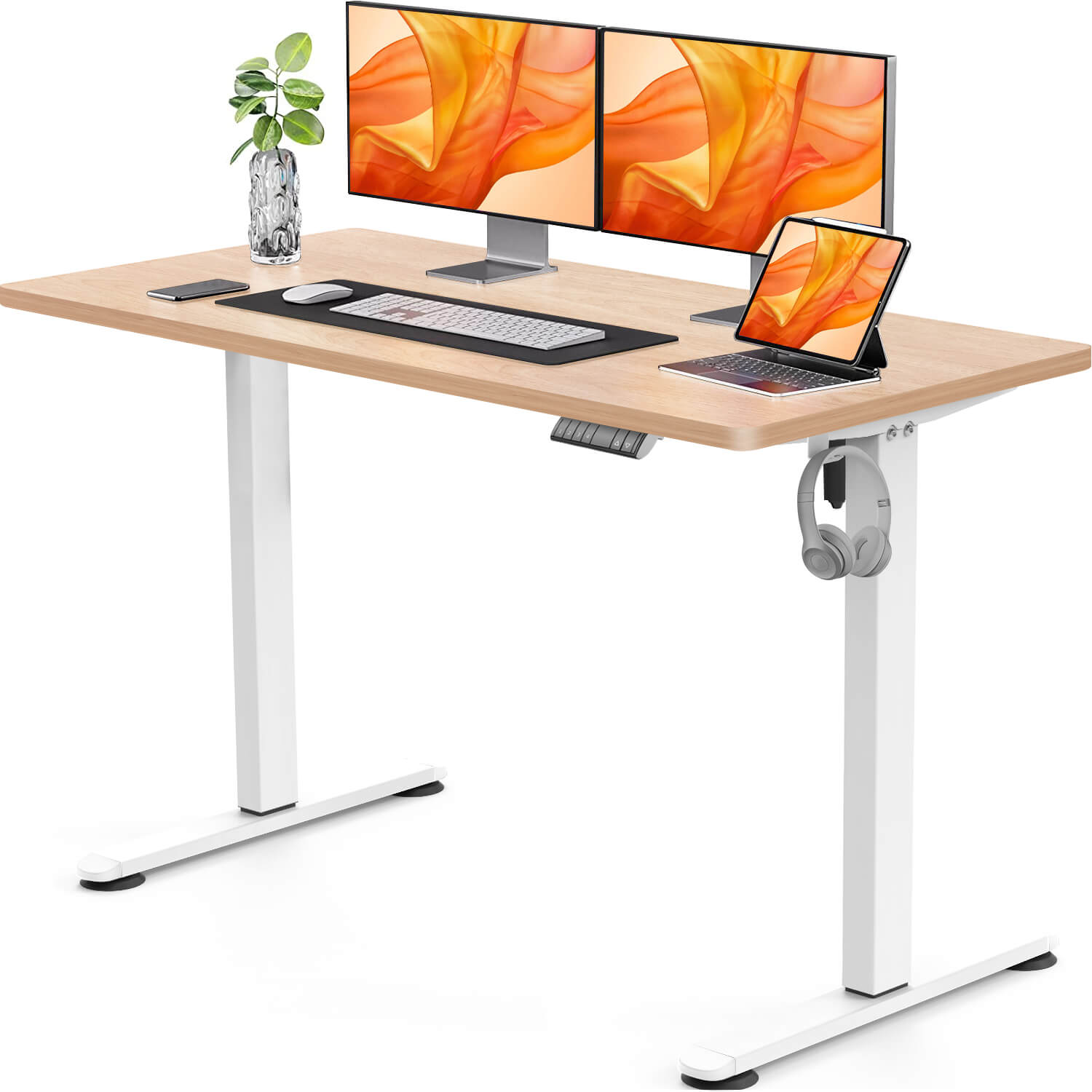 Elektrisch Höhenverstellbarer Schreibtisch 120X60 cm mit voller Arbeitsfläche