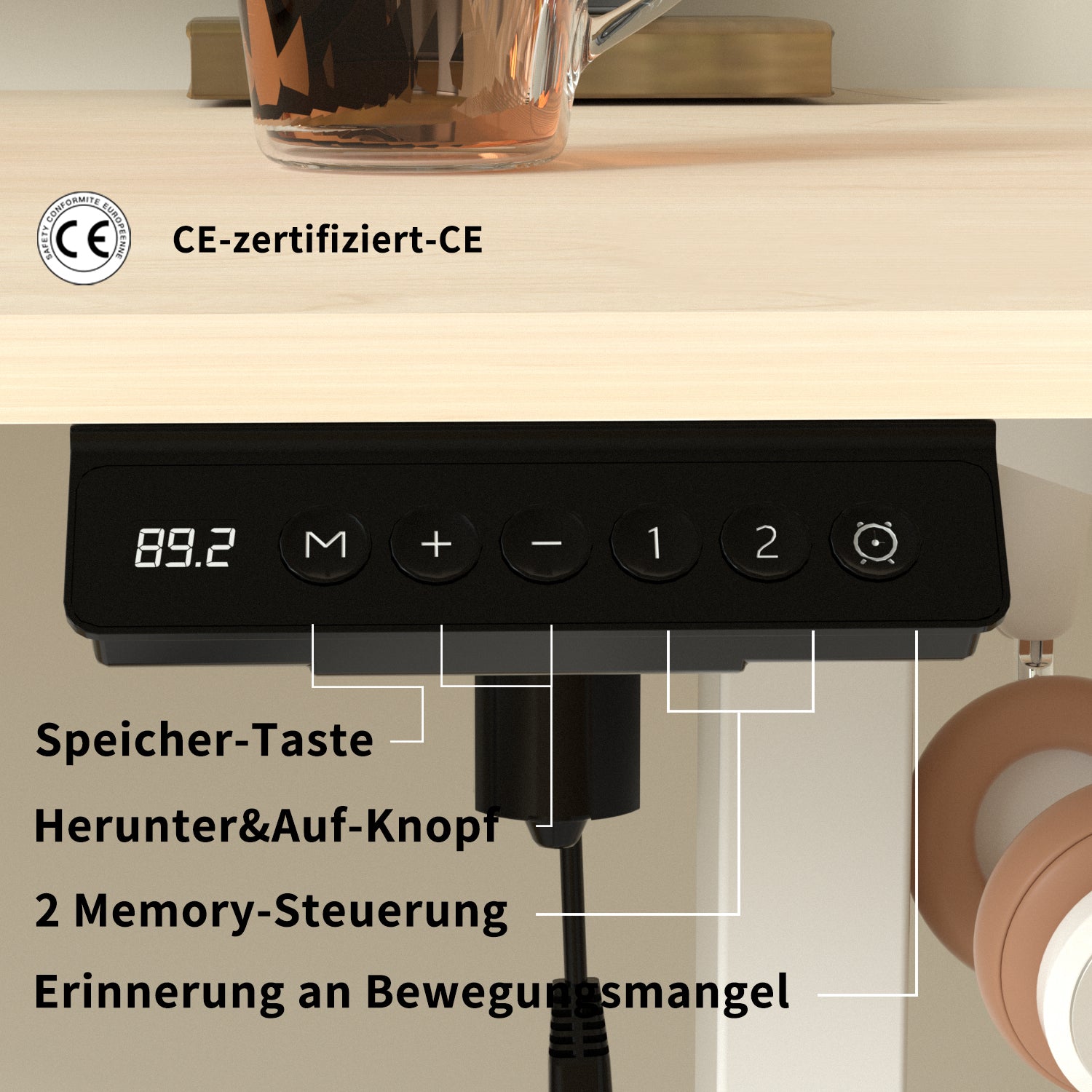 Elektrisch Höhenverstellbarer Schreibtisch mit Schublade