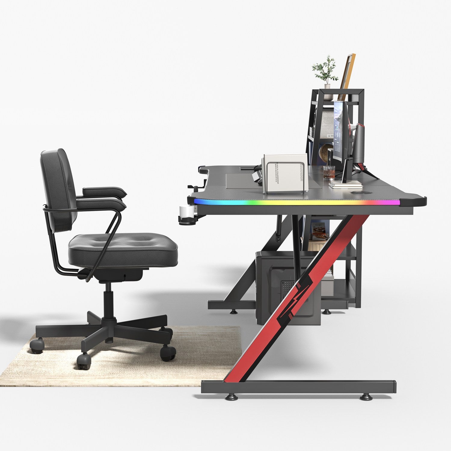 Ergonomischer Z Gaming Tisch mit LED-Beleuchtung