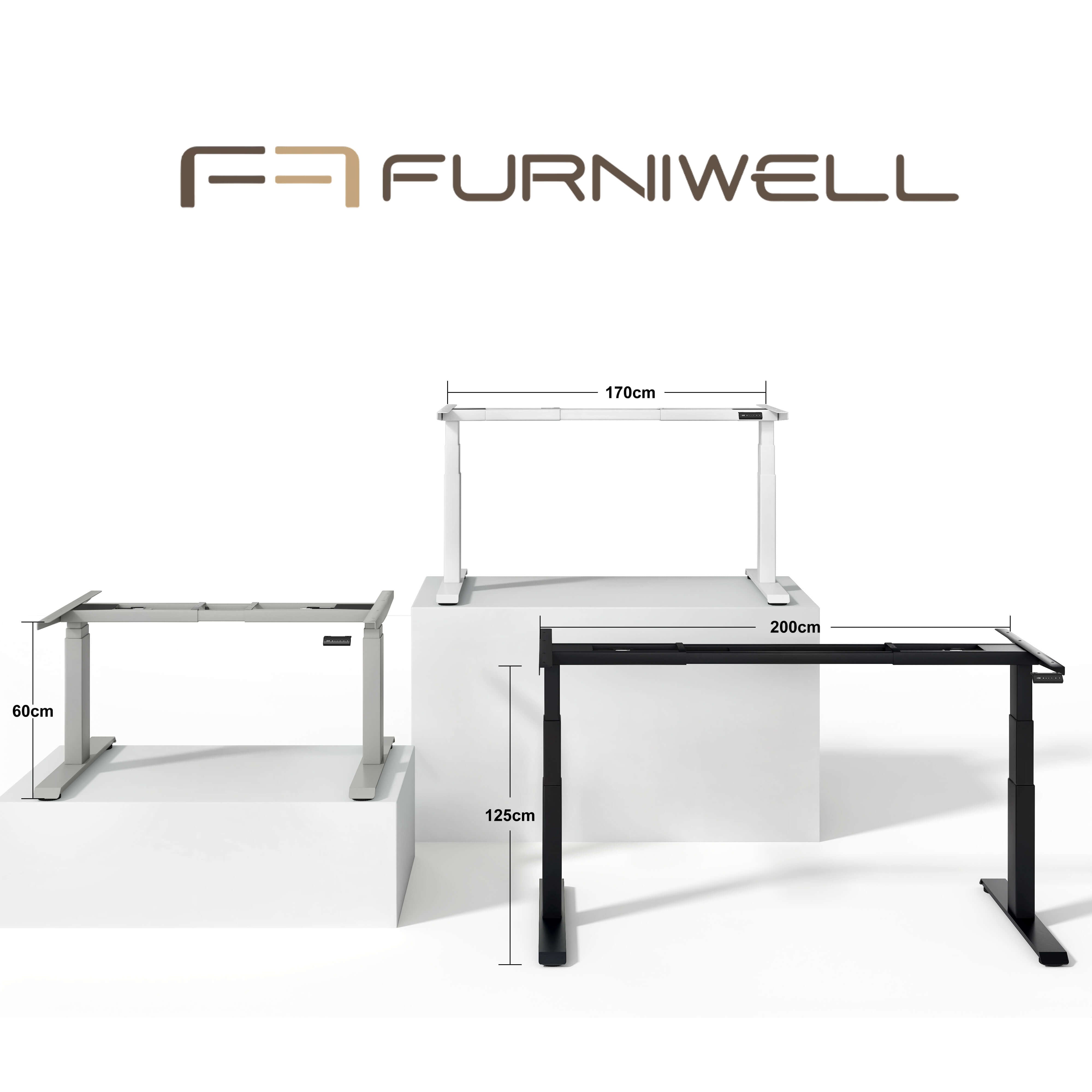Furniwell Dual Ultra X Pro Höhenverstellbares Tischgestell