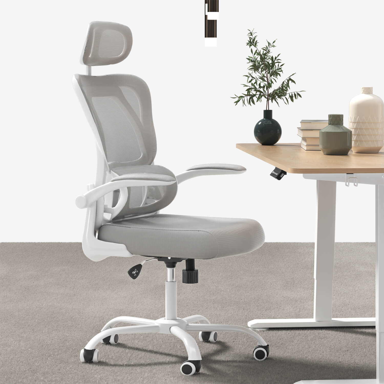 Furniwell Klassischer Ergonomischer Bürostühl mit Verstellbarer hoher Rücken