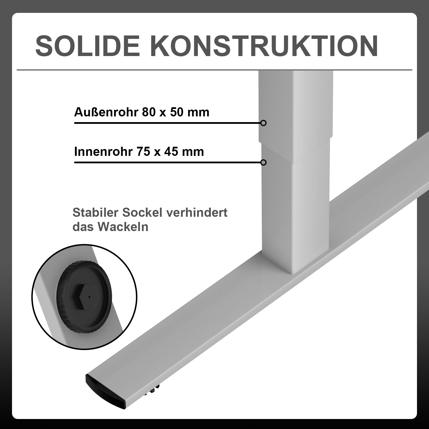 Einzelmotor Höhenverstellbares Tischgestell