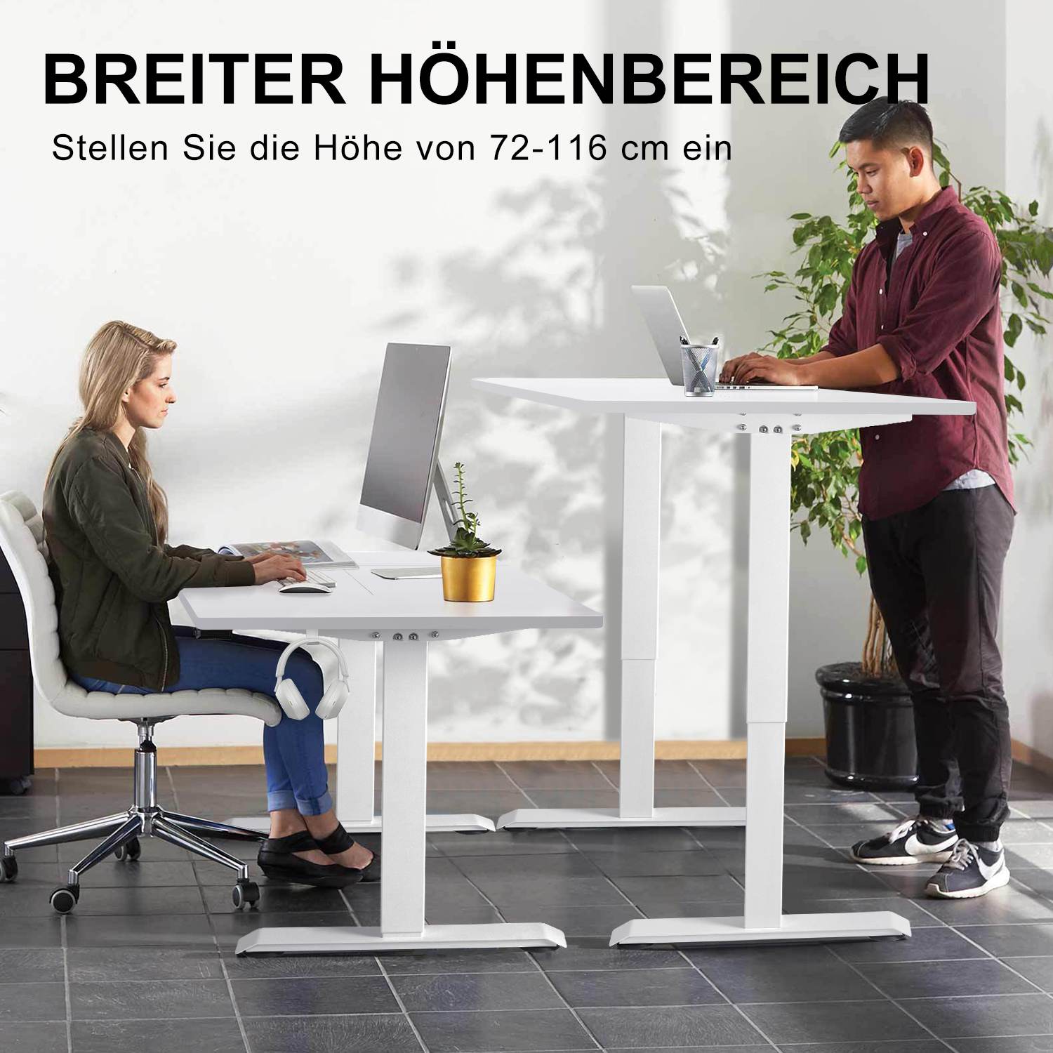 Elektrisch Höhenverstellbarer Schreibtisch 160X80 cm