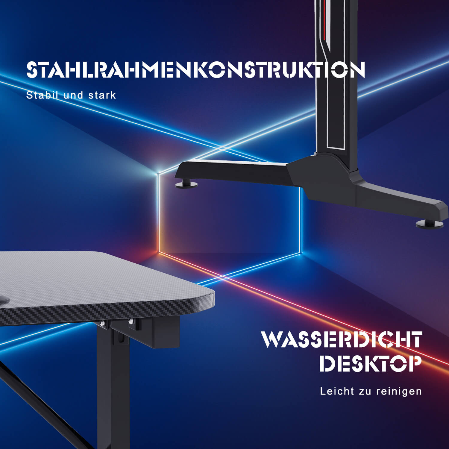 Gaming Tisch mit Getränkehalter 140 cm/160 cm/180 cm