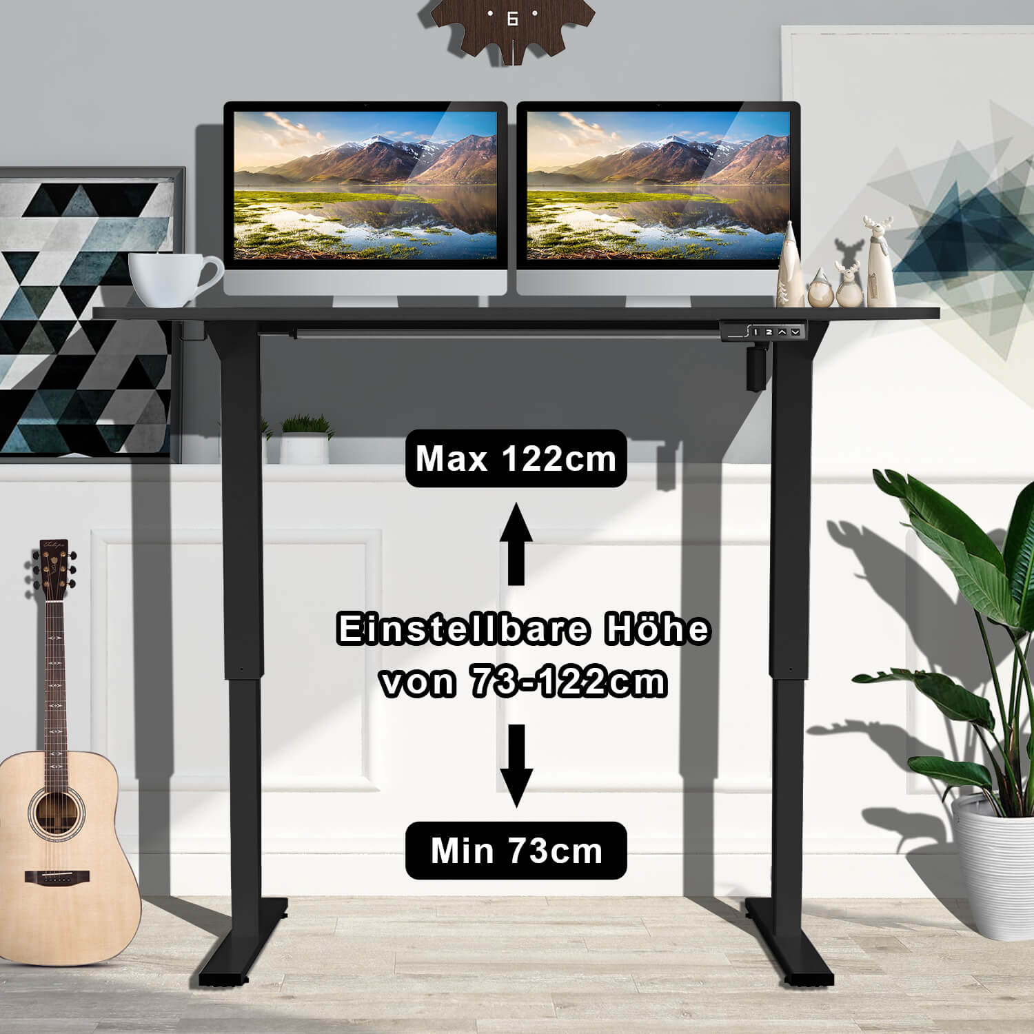 Elektrisch Höhenverstellbarer Schreibtisch 120X60 cm