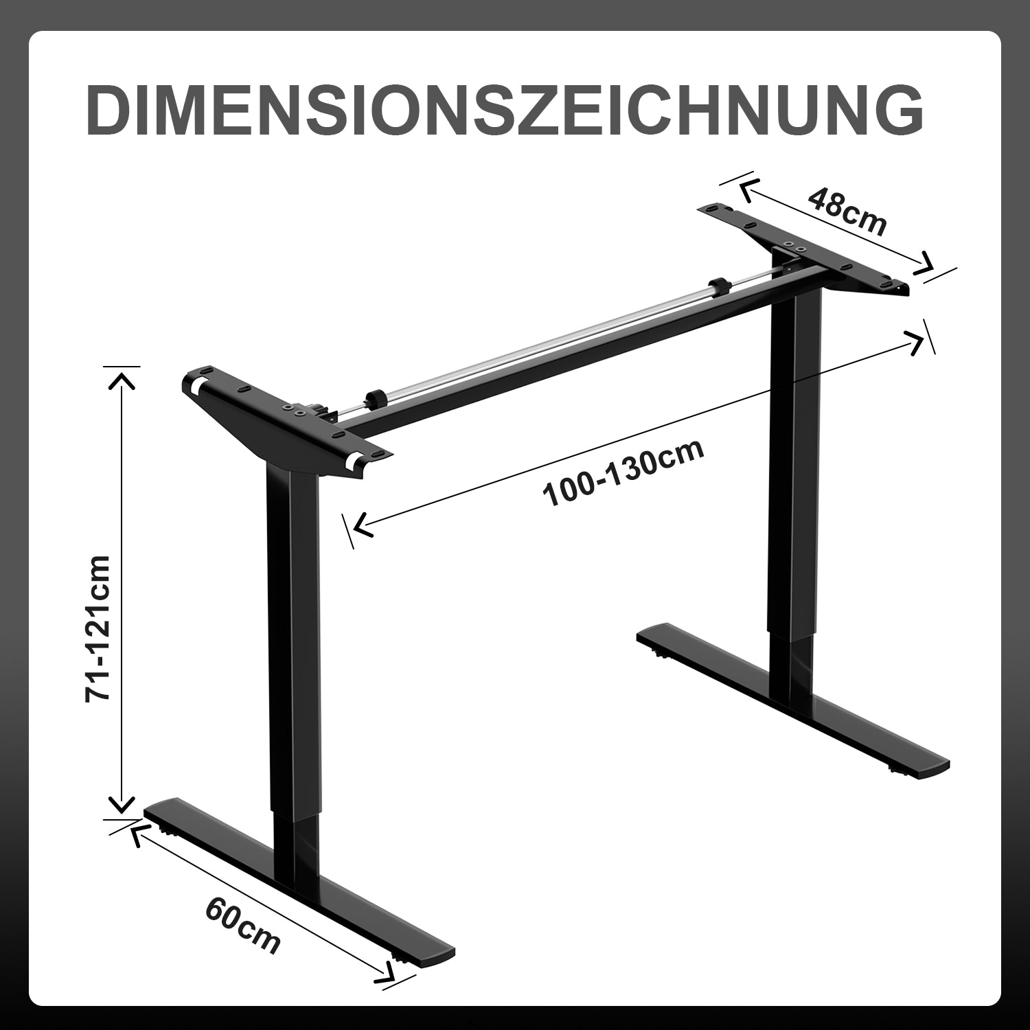 Einzelmotor Höhenverstellbares Tischgestell