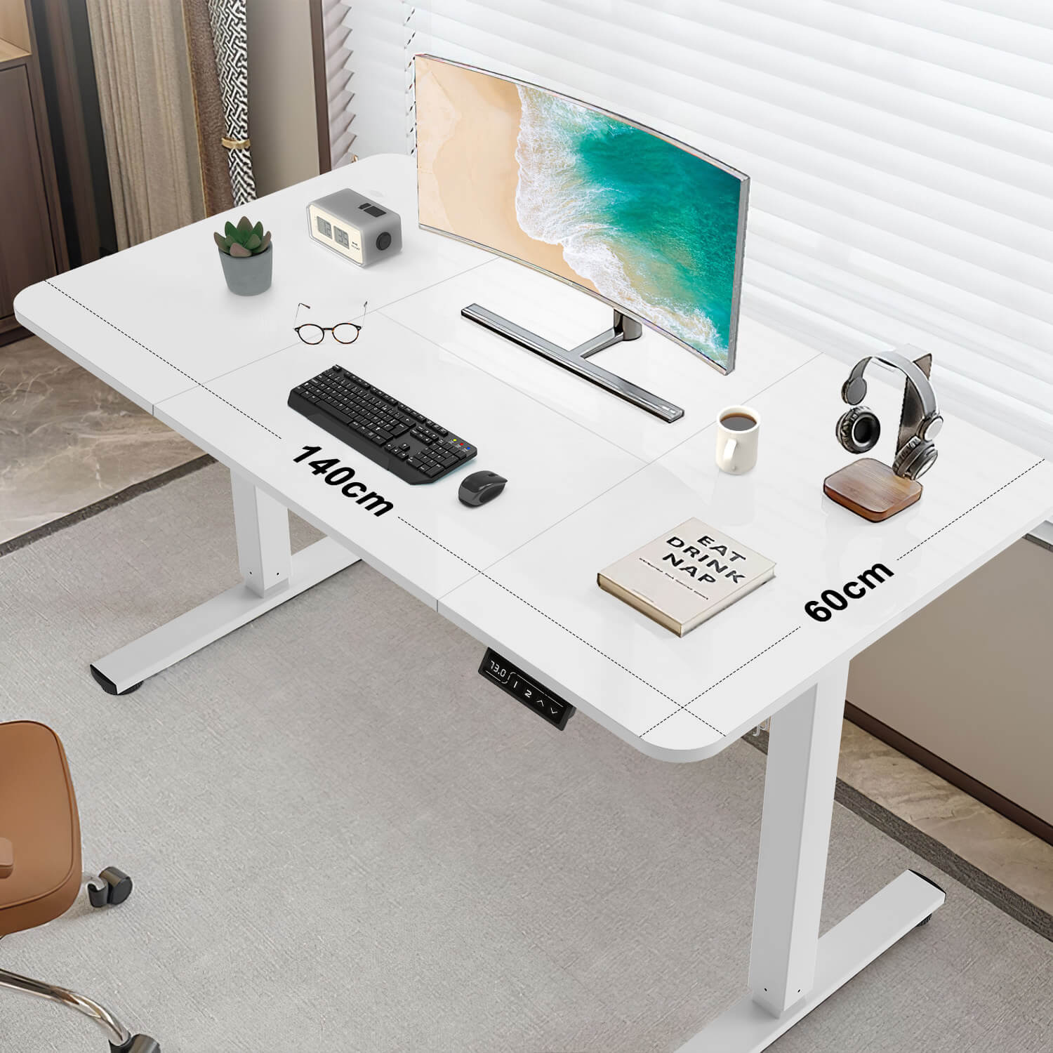 Elektrisch Höhenverstellbarer Schreibtisch 140X70 cm