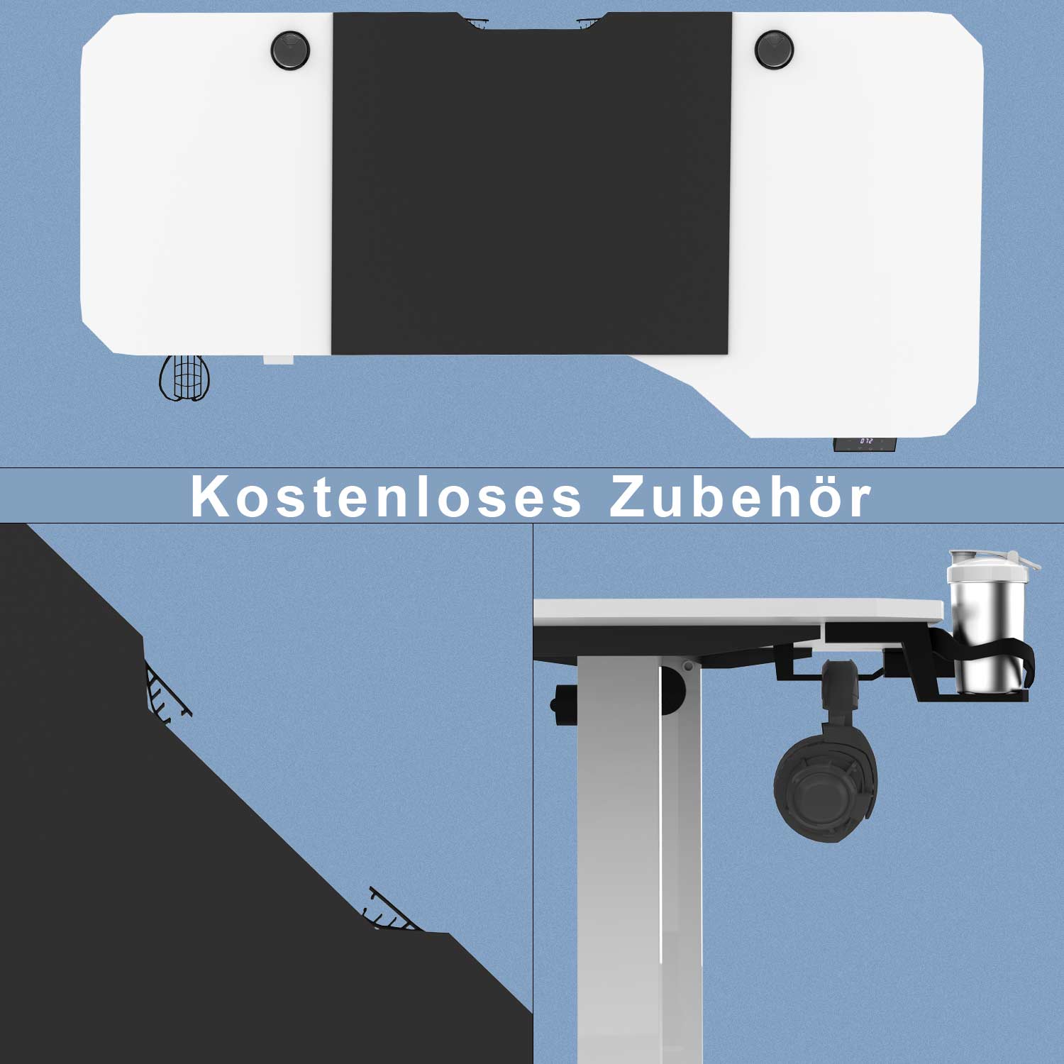 L-förmiger Höhenverstellbarer Schreibtisch 160X75 cm