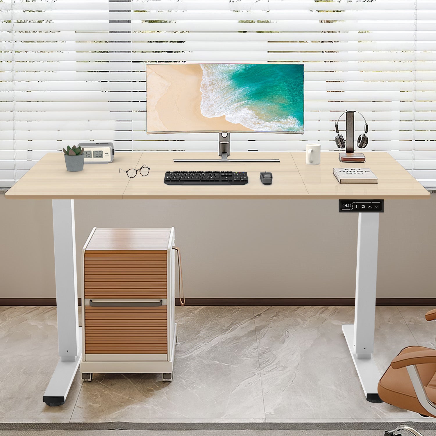 140X60 cm Höhenverstellbarer Schreibtisch mit Memory Funktion