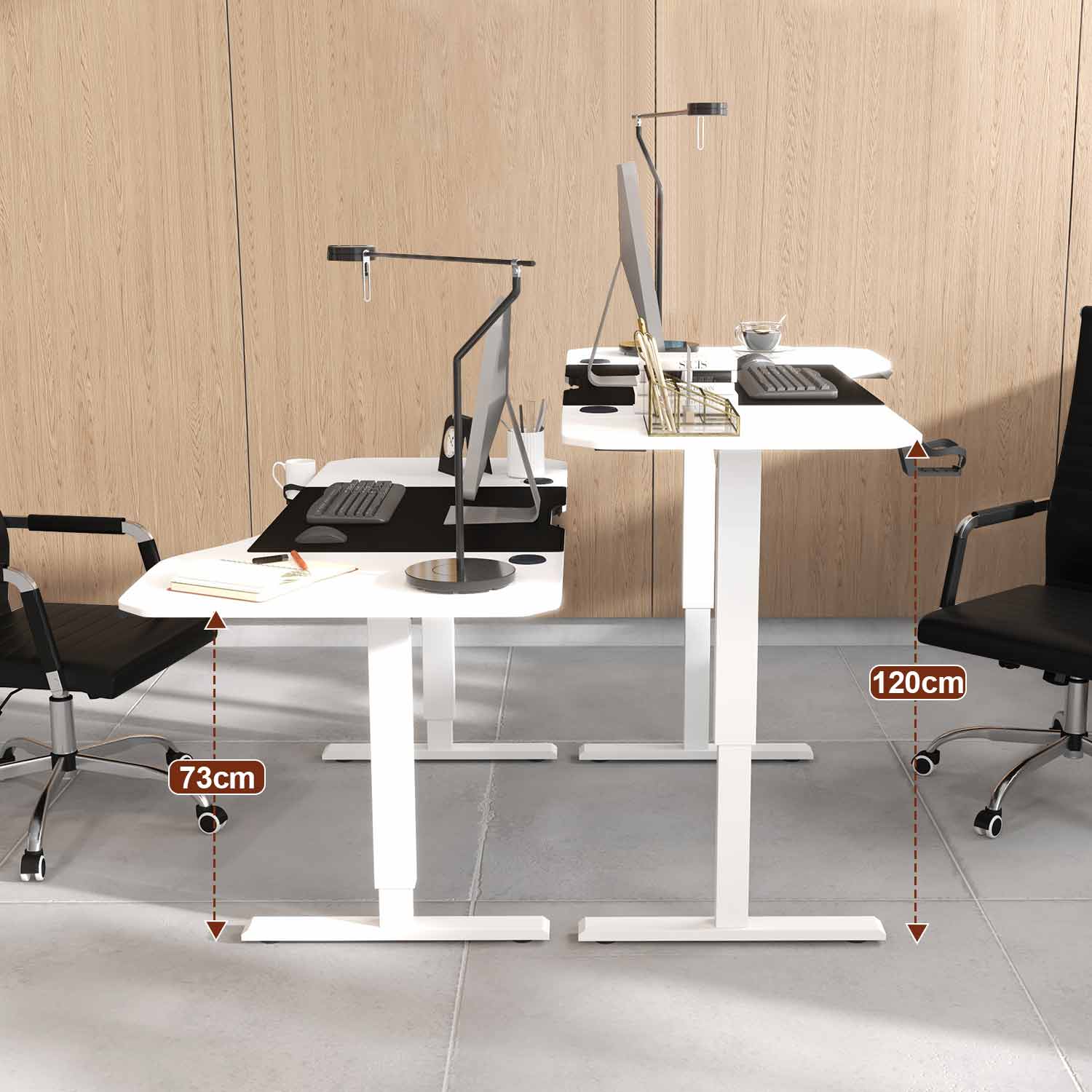 L-förmiger Höhenverstellbarer Schreibtisch 160X75 cm