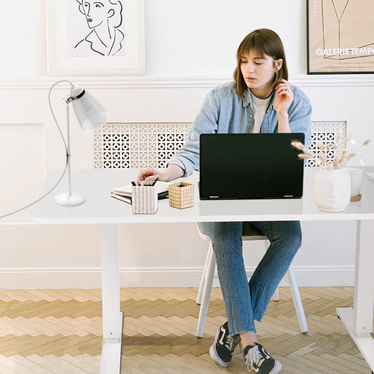 140X60 cm Höhenverstellbarer Schreibtisch mit Memory Funktion