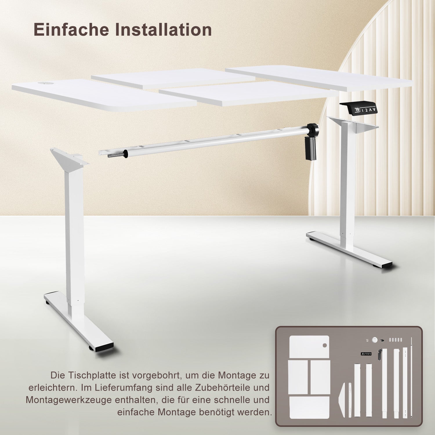 Elektrisch Höhenverstellbarer Schreibtisch 120X60 cm