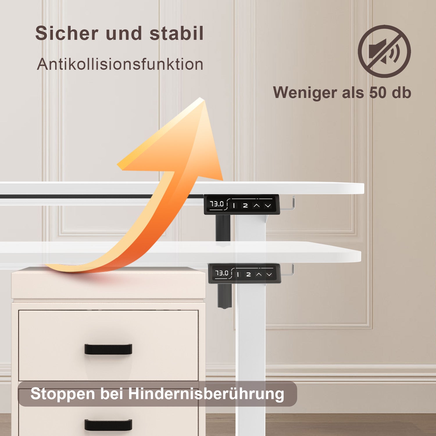 140X60 cm Höhenverstellbarer Schreibtisch mit Memory Funktion