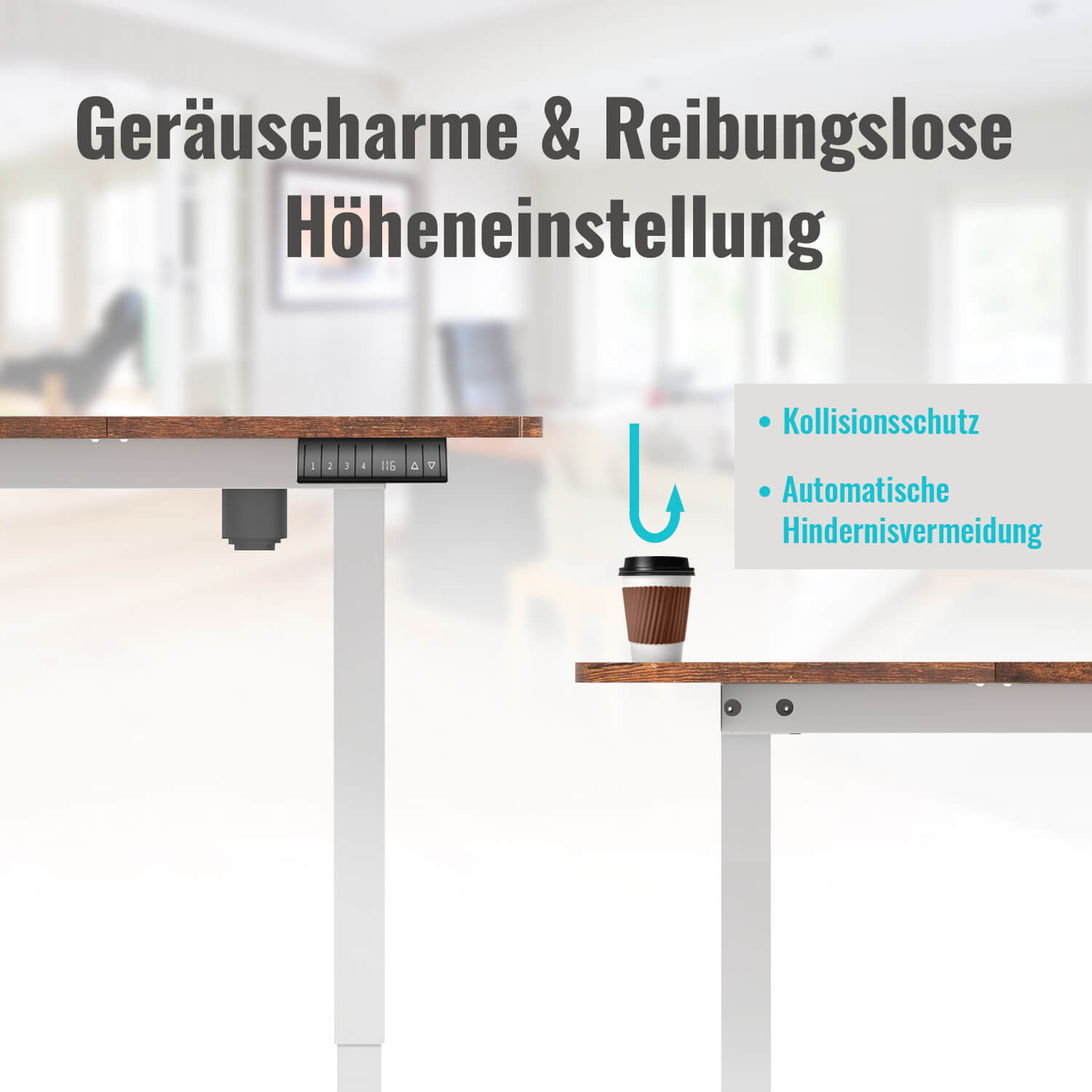 Elektrisch Höhenverstellbarer Schreibtisch 140X70 cm