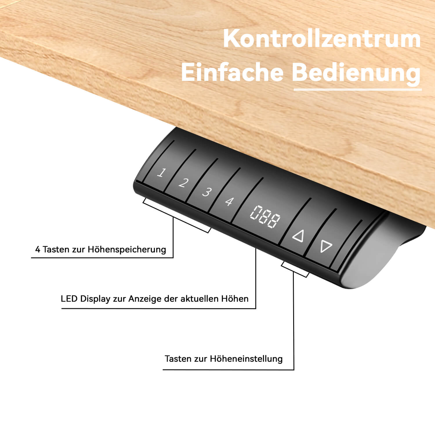 Elektrisch Höhenverstellbarer Schreibtisch 140X70 cm