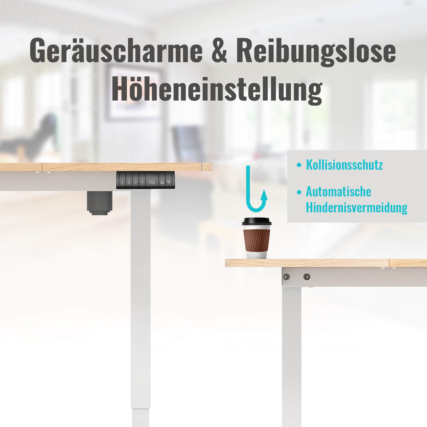 Elektrisch Höhenverstellbarer Schreibtisch 140X70 cm