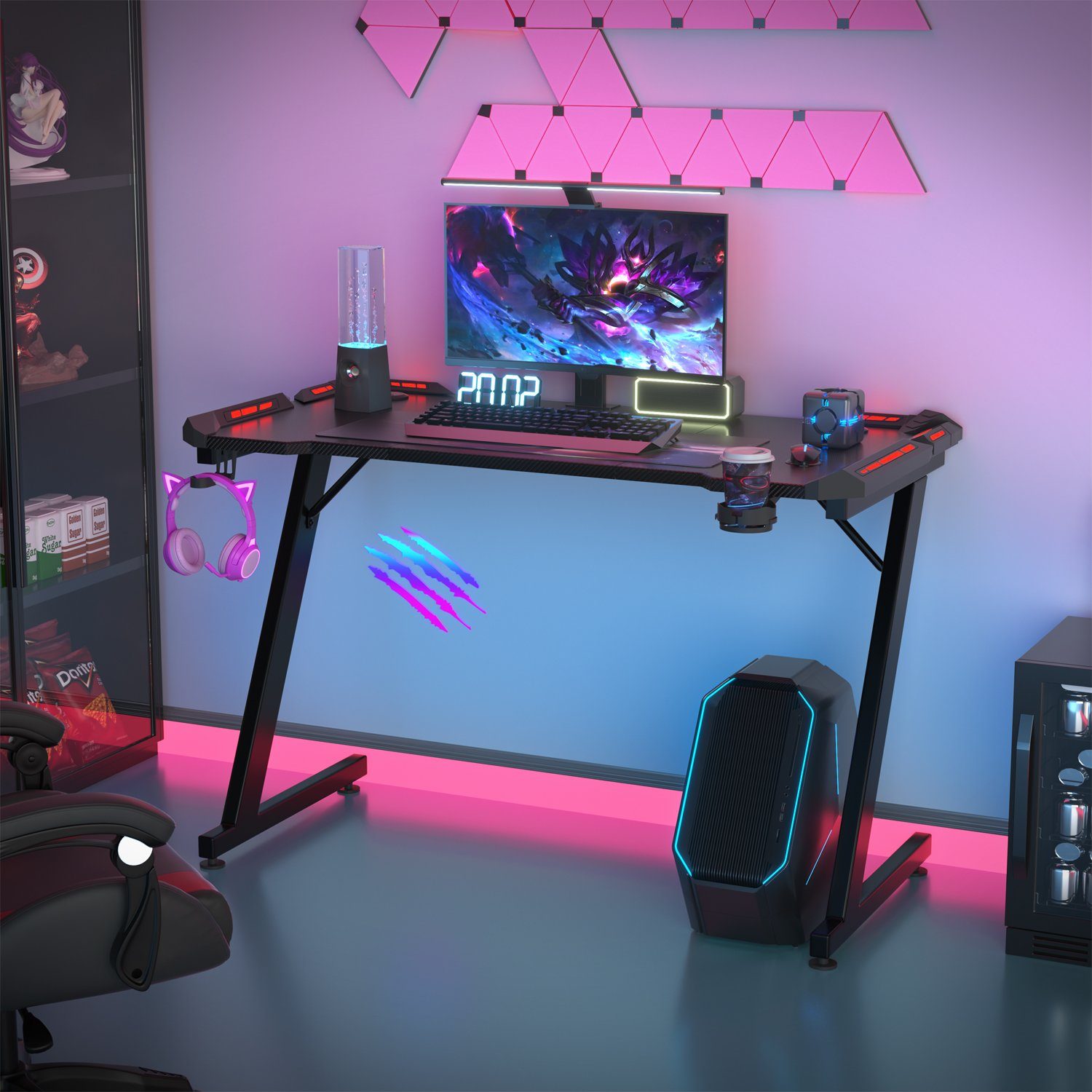 RGB-Gamingtisch mit Z-Gestell