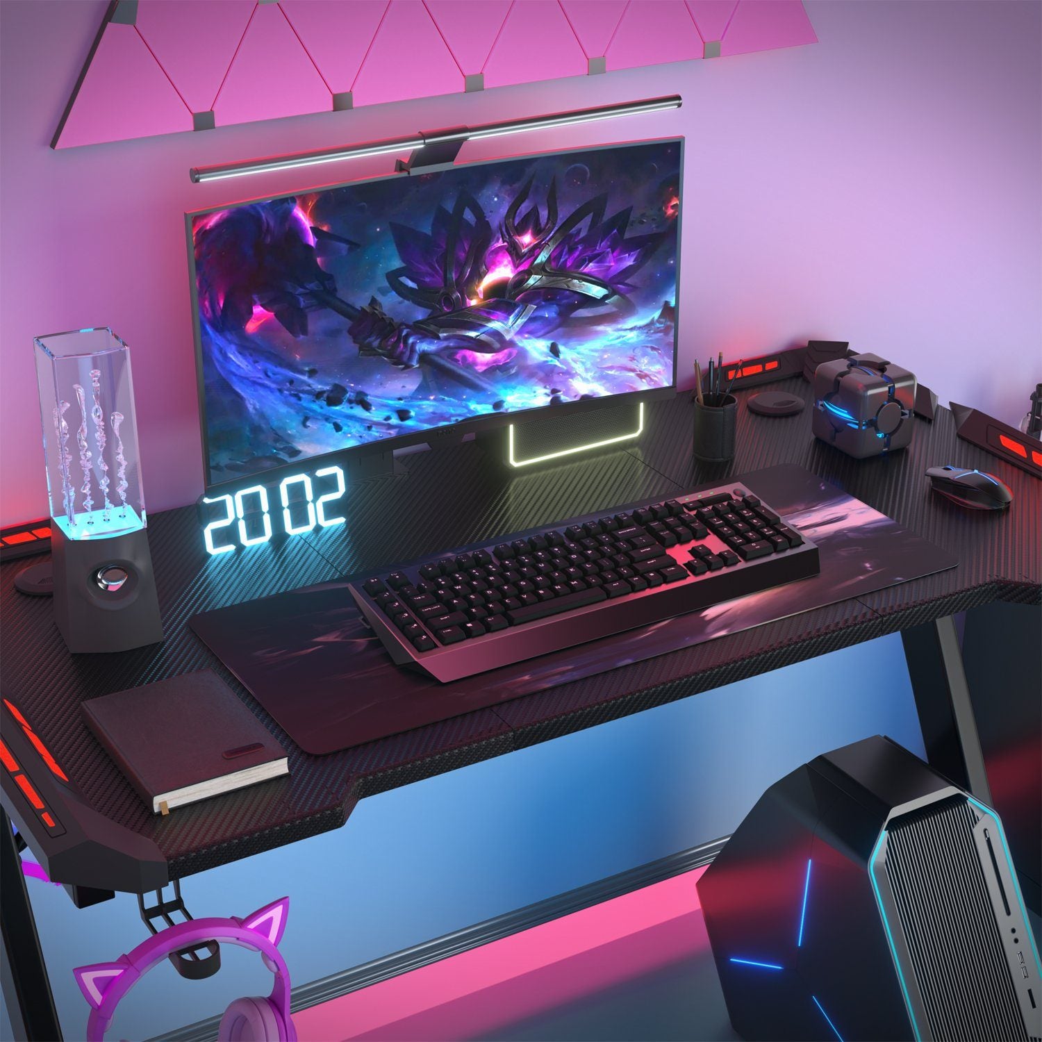 RGB-Gamingtisch mit Z-Gestell