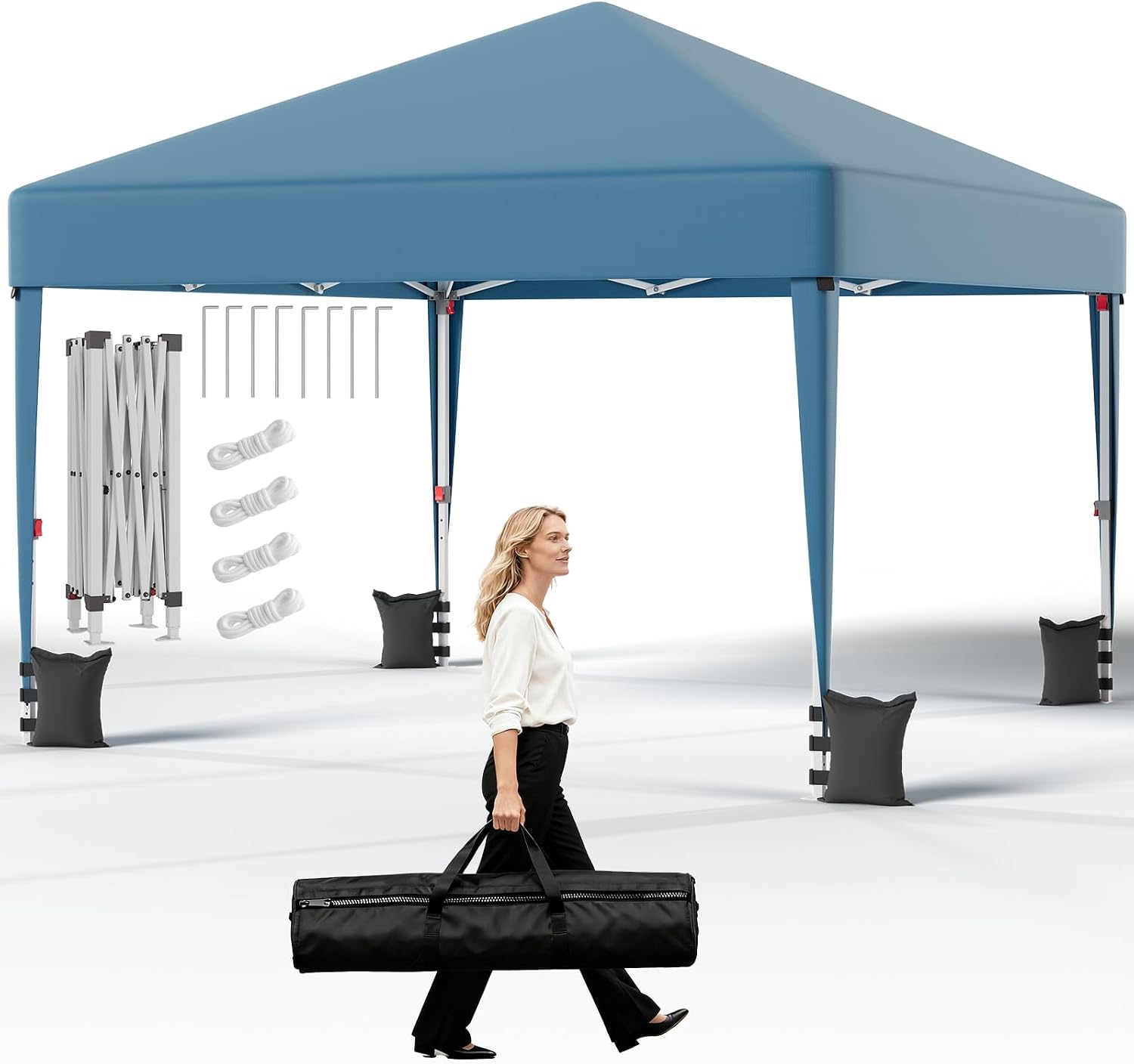 Höhenverstellbarer Faltpavillon 3 × 3 m
