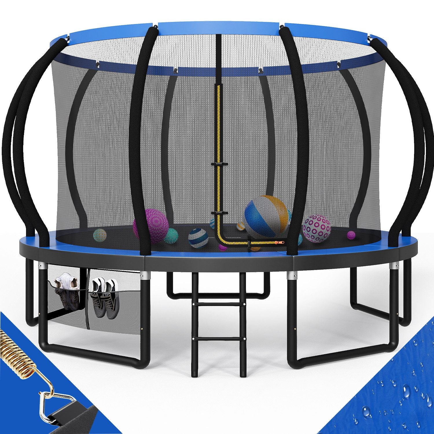 Gartentrampolin mit Sicherheitsnetz und Leiter