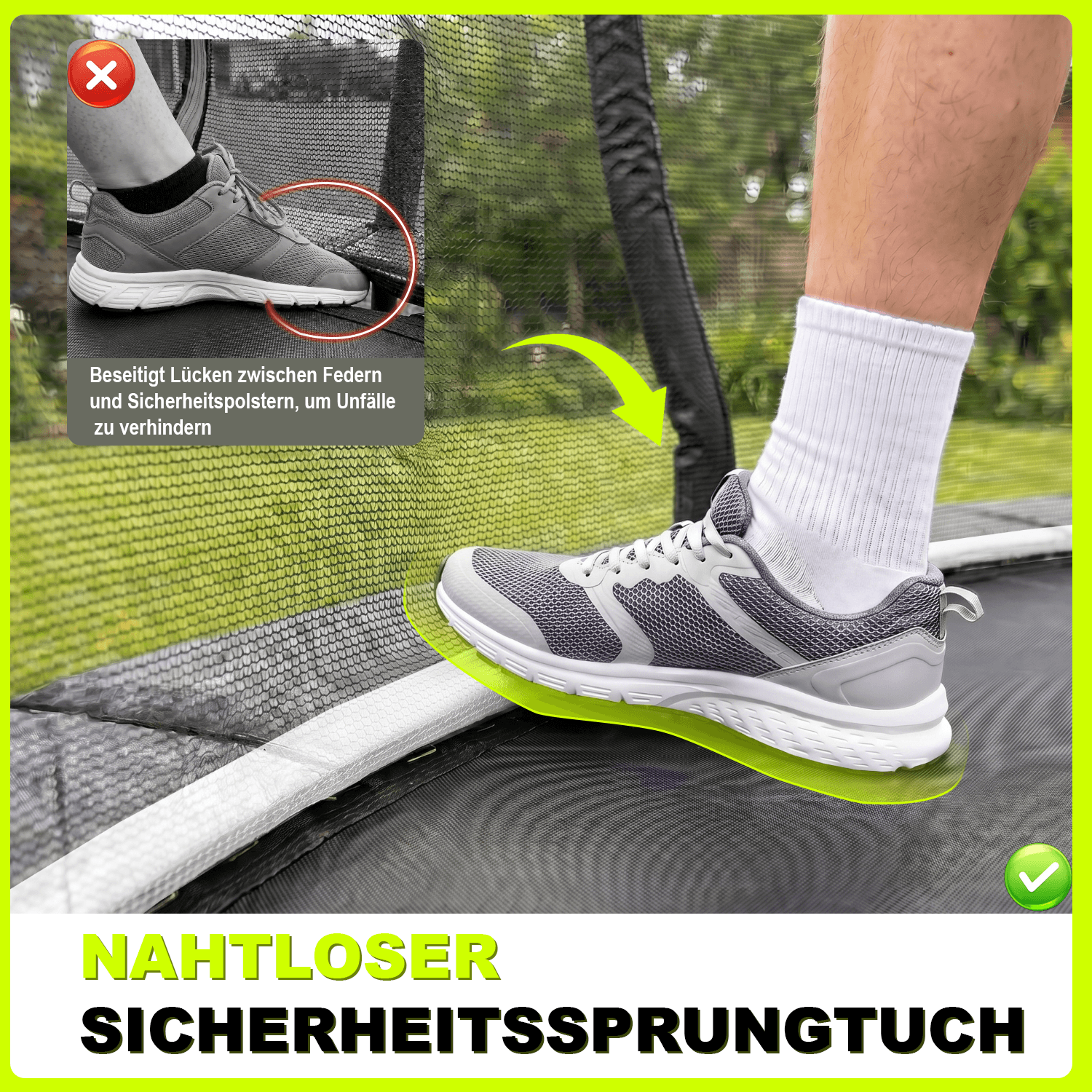 Gartentrampolin mit Sicherheitsnetz und Leiter